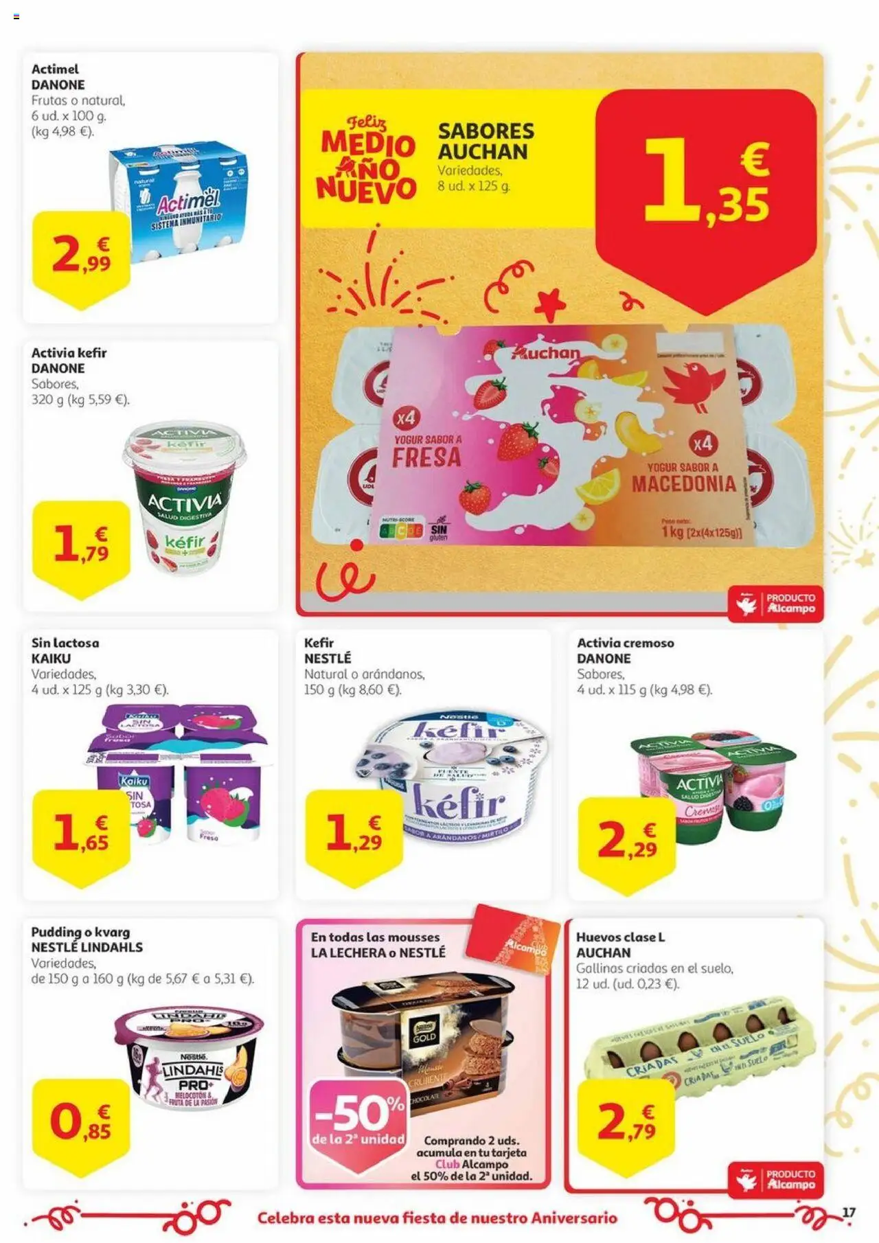 Alcampo -  Canarias │ válido desde el 17.06.2025 | Página: 17 | Productos: Mousse, Yogur, Huevos, Chocolate