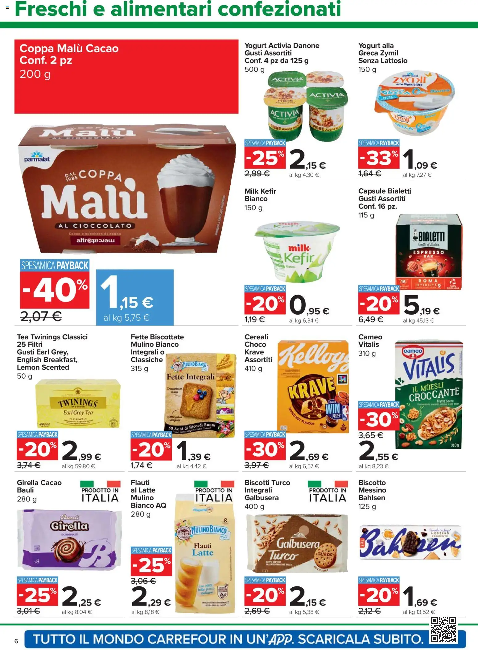 Volantino Carrefour del 06.11.2025 | Pagina: 6 | Prodotti: Yogurt, Cioccolato, Biscotti, Latte