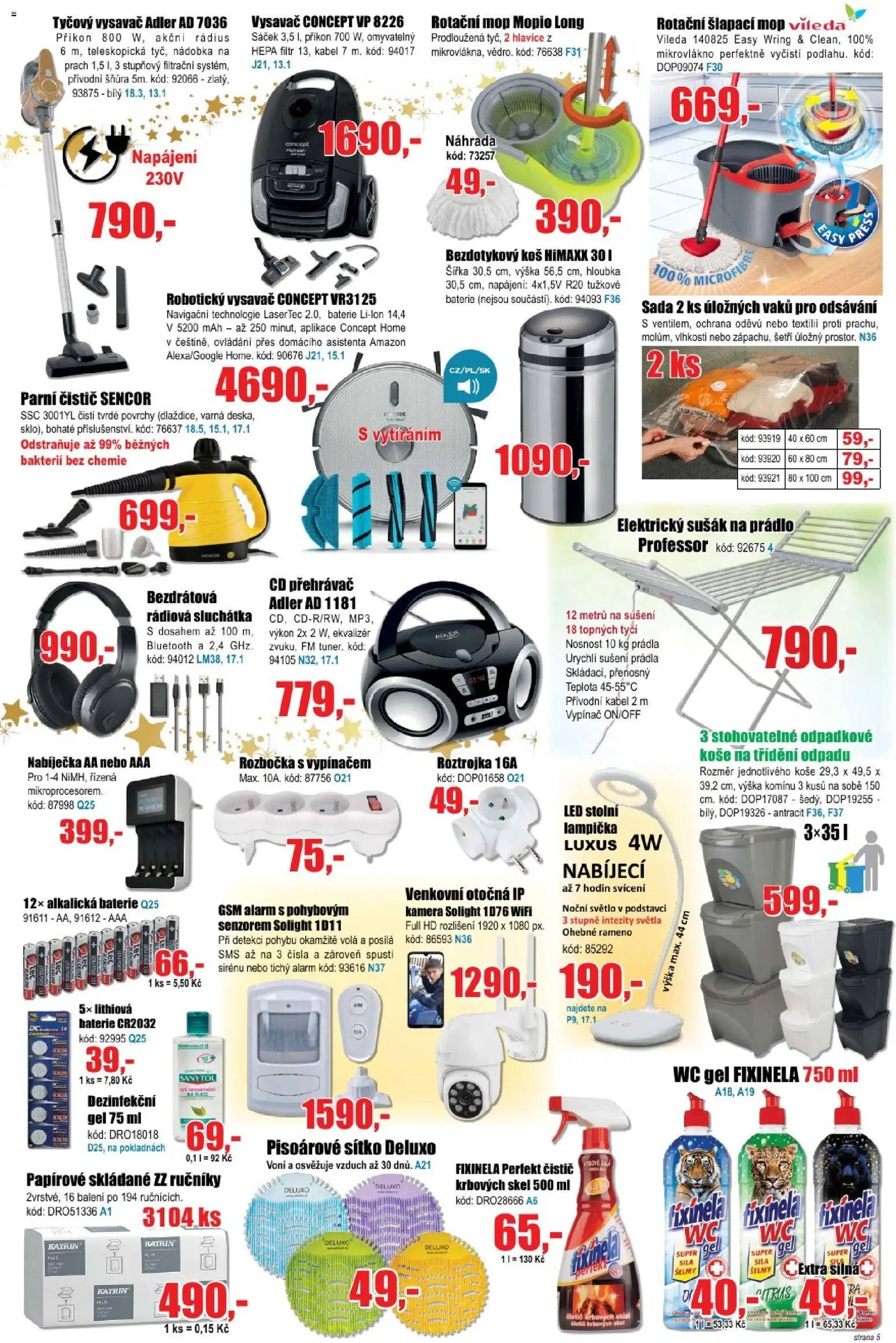 Eva supermarket leták od 03.12.2025 | Strana: 5 | Produkty: Sušák na prádlo, Ručníky, Wc, LED