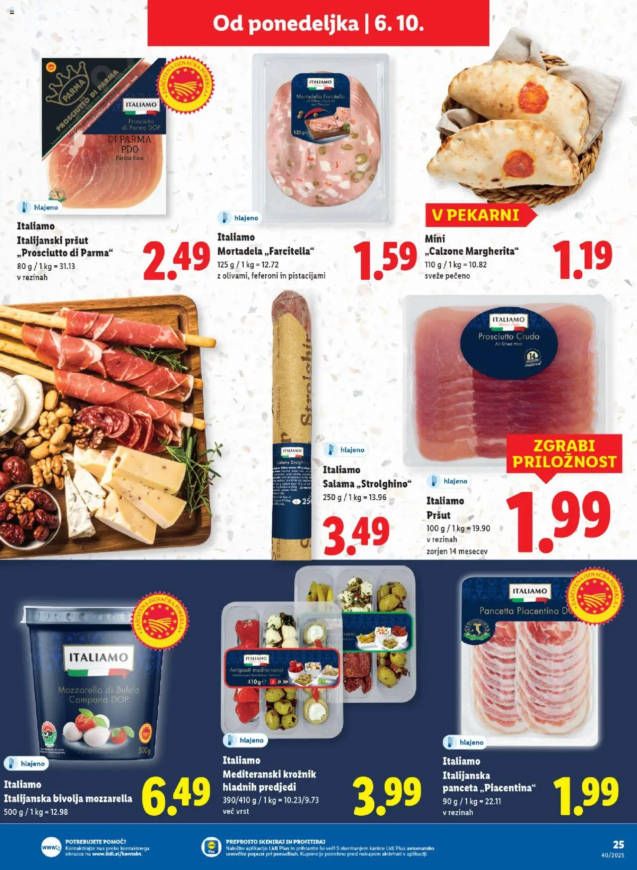 Novi Lidl katalog ponudbe – veljaven od 02.10.2025 | Stran: 49 | Izdelki: Pršut, Panceta, Mortadela, Salama