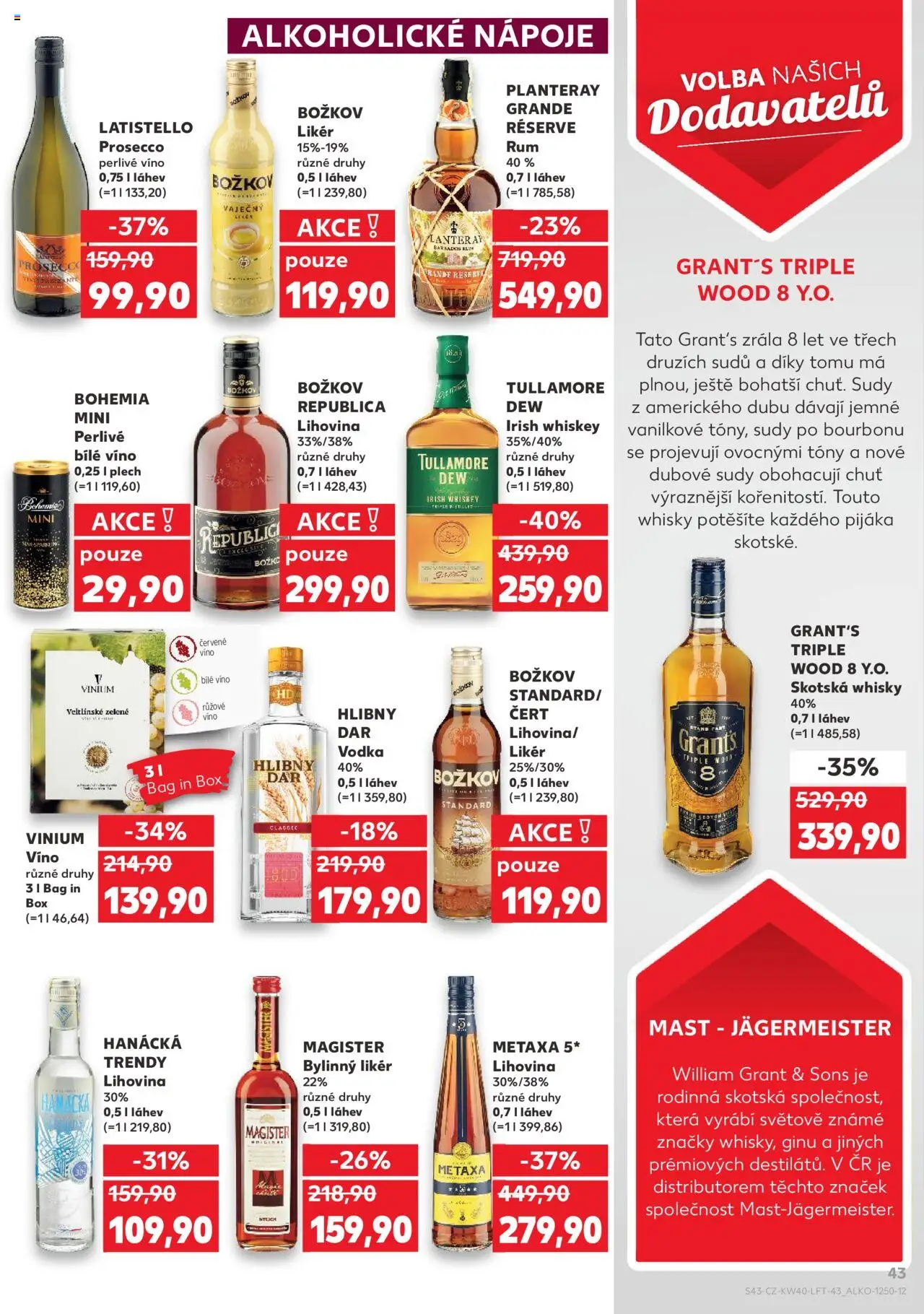 Kaufland leták od 01.10.2025 | Strana: 43 | Produkty: Box, Božkov Republica, Alkoholické nápoje, Republica