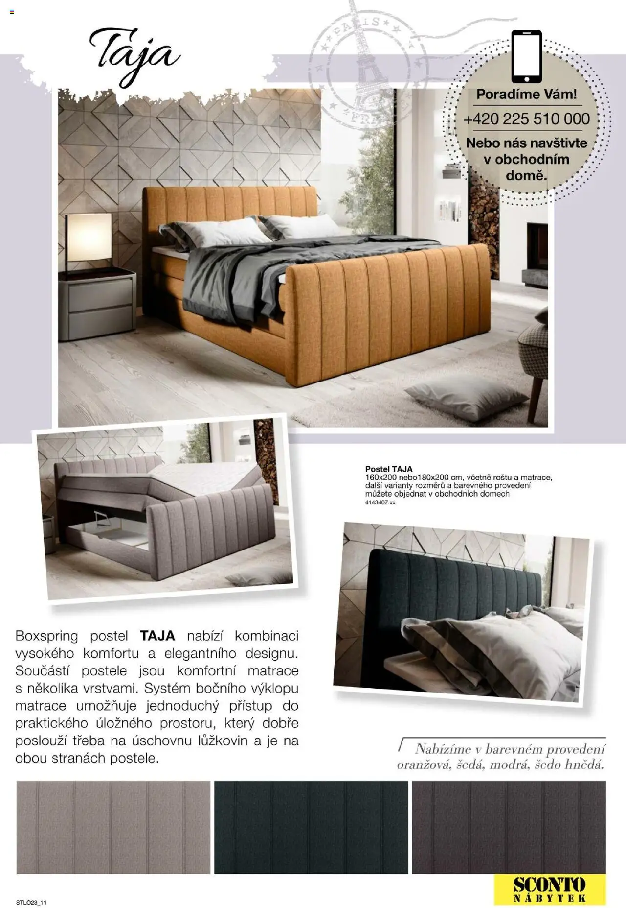 Sconto nábytek katalog - Ložnice od 01.01.2025 | Strana: 11 | Produkty: Postele, Nábytek, Postel, Matrace