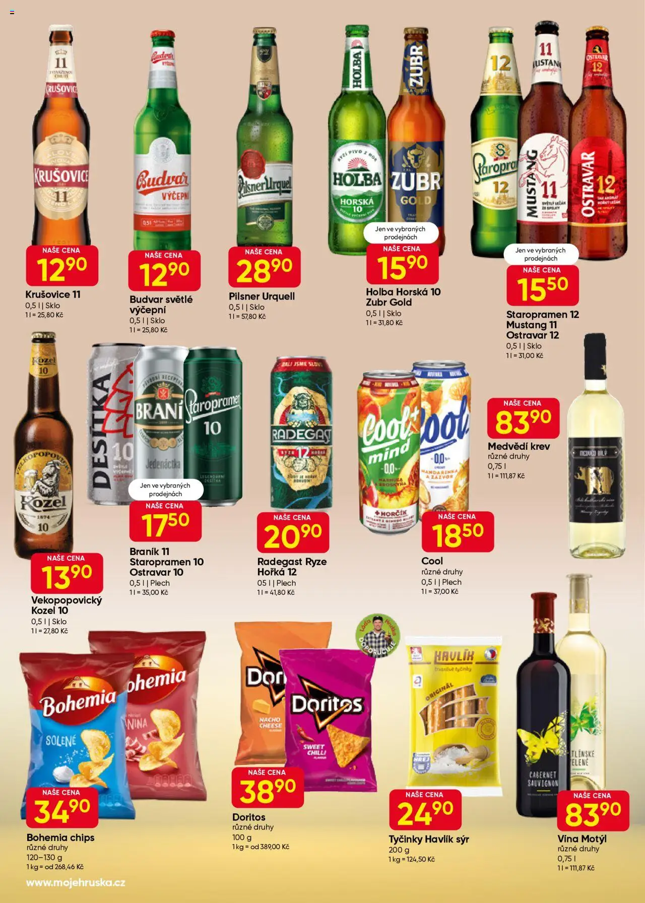 Hruška leták od 14.10.2025 | Strana: 6 | Produkty: Staropramen 10, Pivo, Doritos, Braník 11