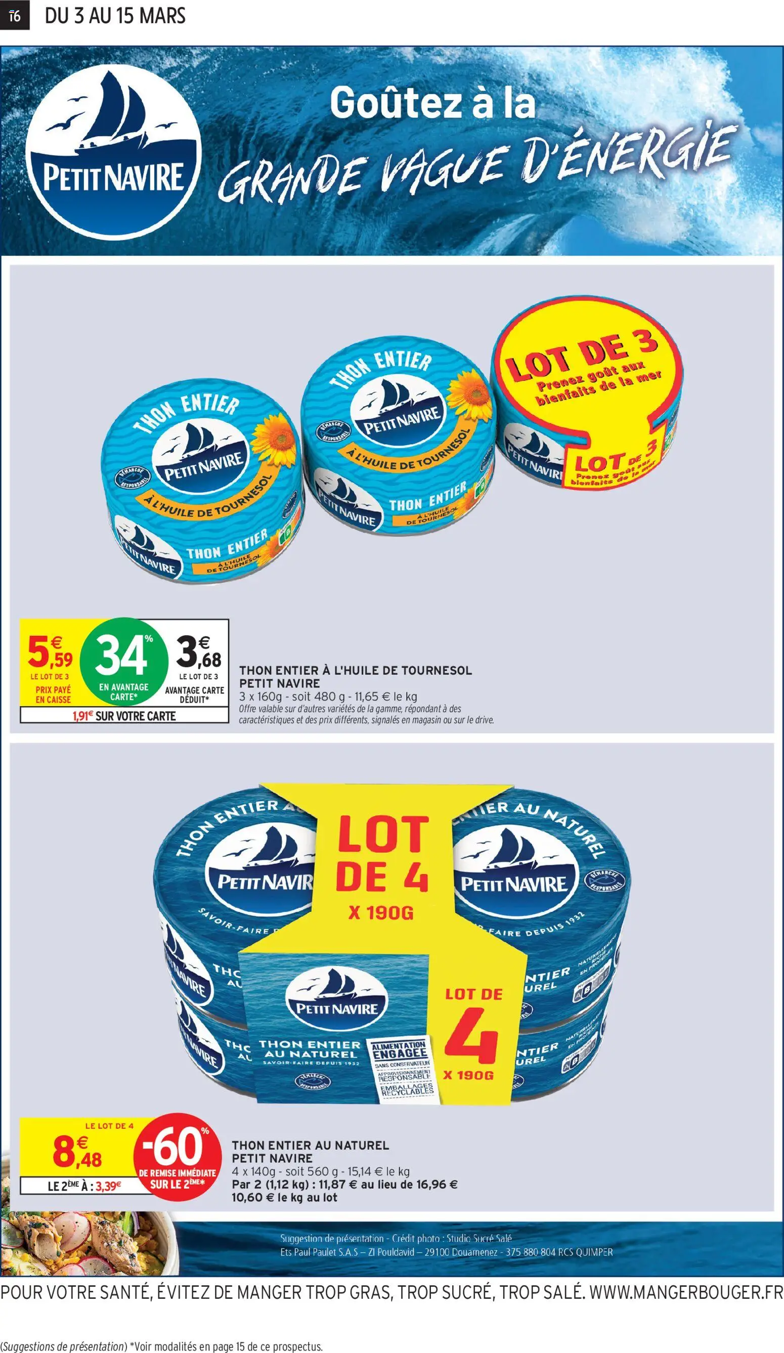 {H1} | Page: 16 | Produits: Sucre, Thon