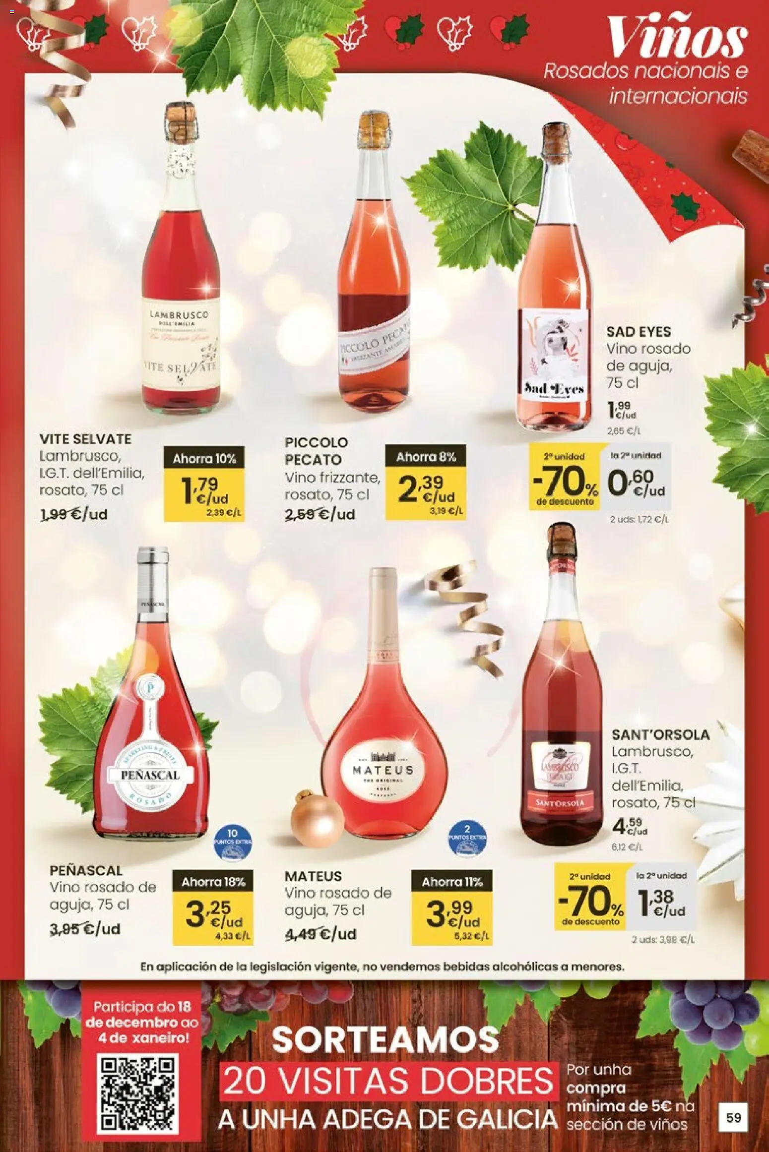 Eroski - Nadal  │ válido desde el 18.12.2025 | Página: 59 | Productos: Vino rosado, Vino