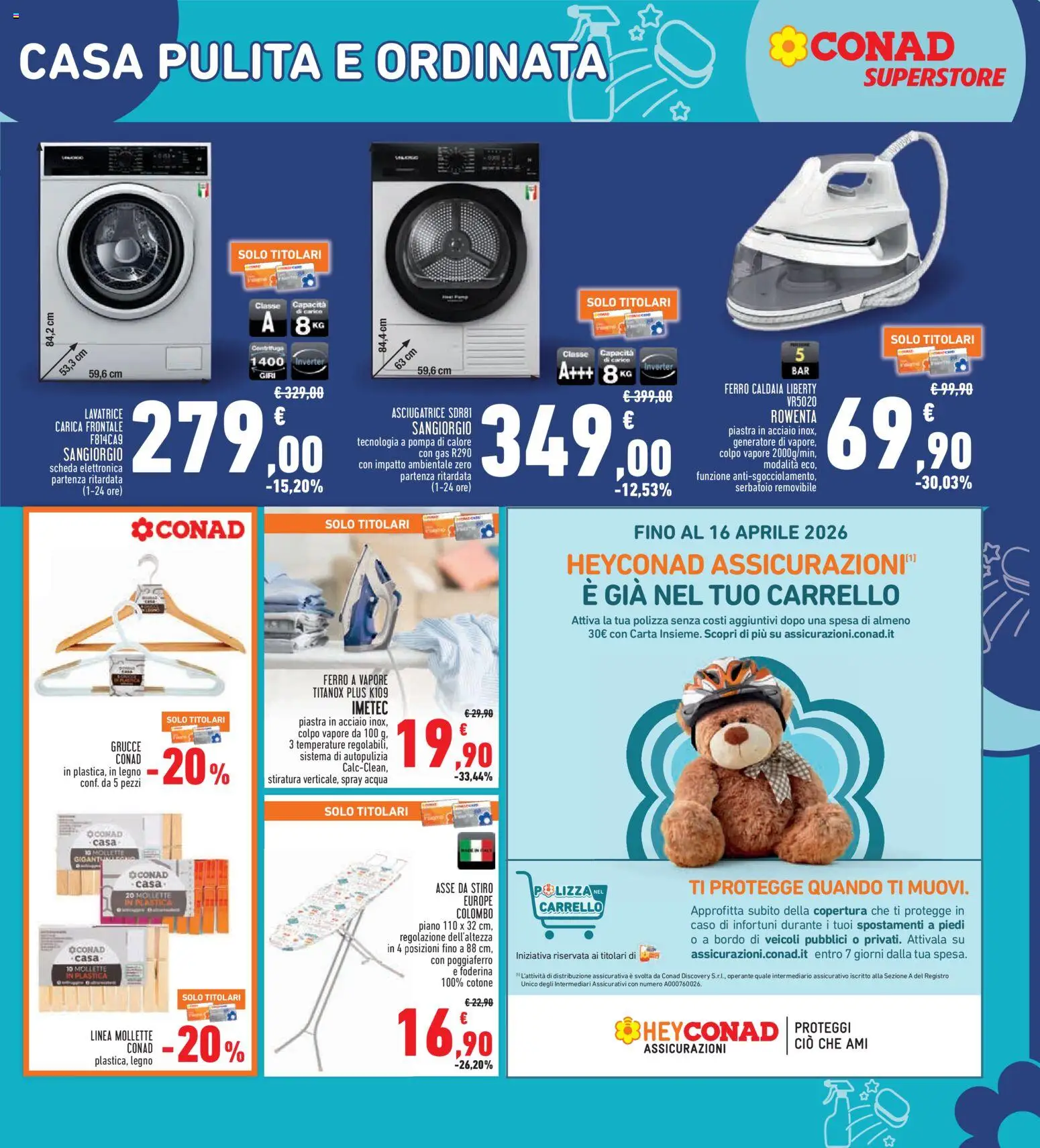 Volantino Conad del 26.02.2026 | Pagina: 31 | Prodotti: Centrifuga, Acqua, Lavatrice, Carrello