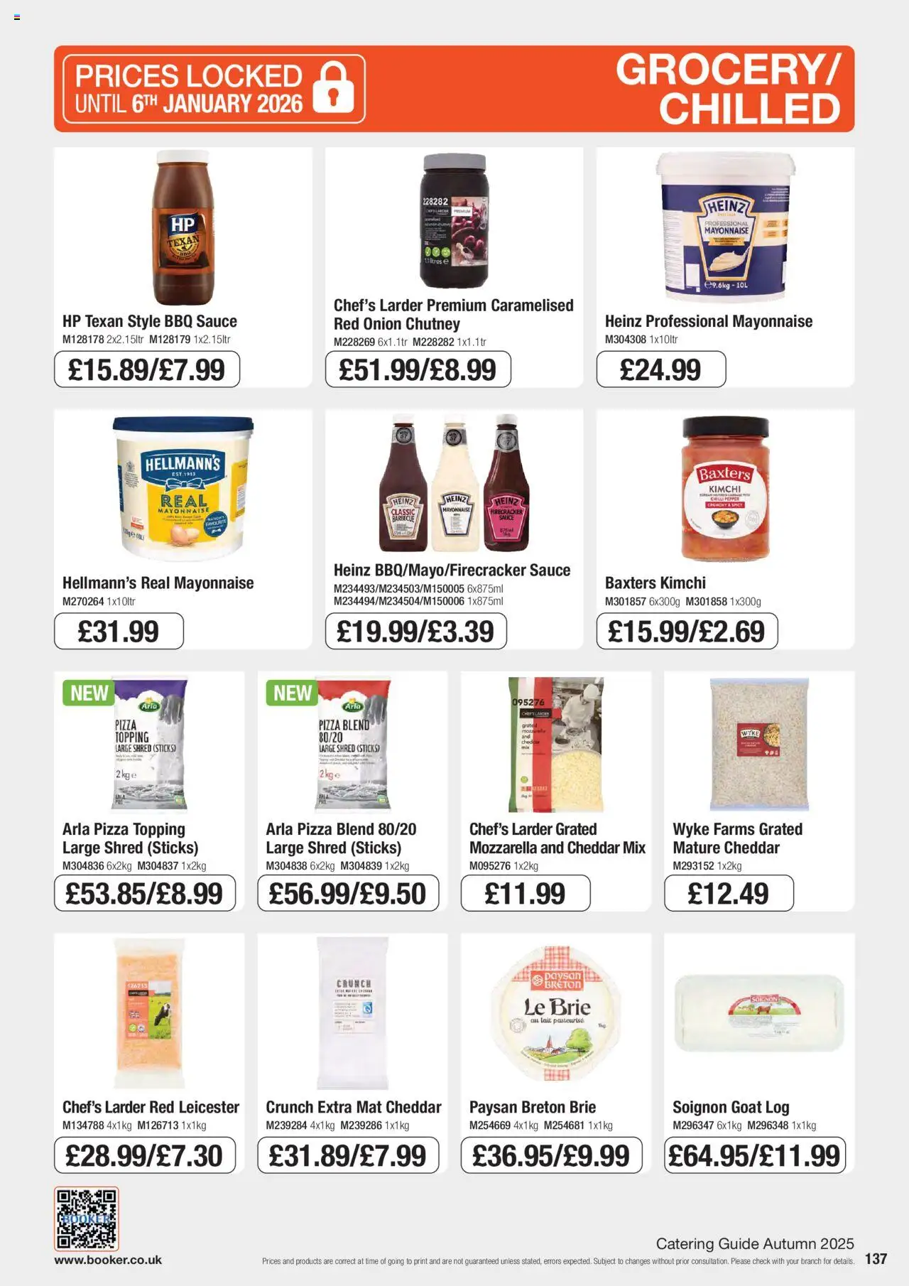 {H1} | Page: 137 | Products: Chilli, Cheddar, Mayonnaise, Pepper