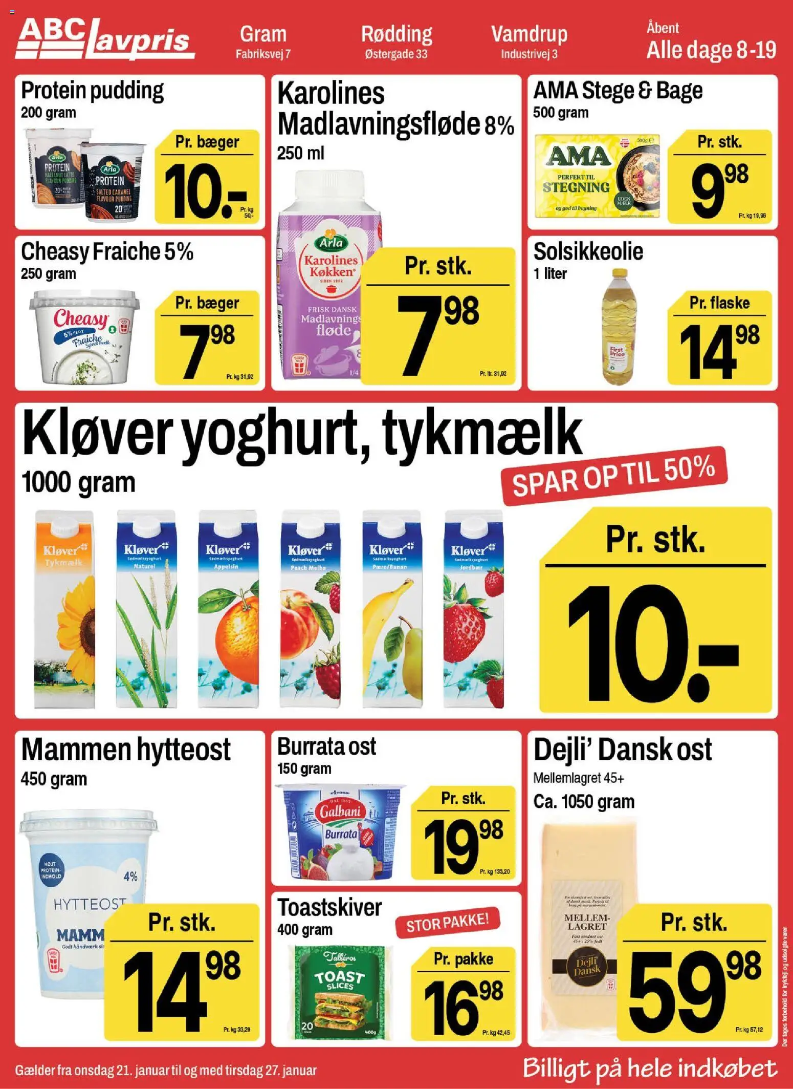 Abc Lavpris tilbudsavis – gyldig fra 21.01.2026 | Side: 4 | Produkter: Jordbær, Touca, Hytteost, Cebola