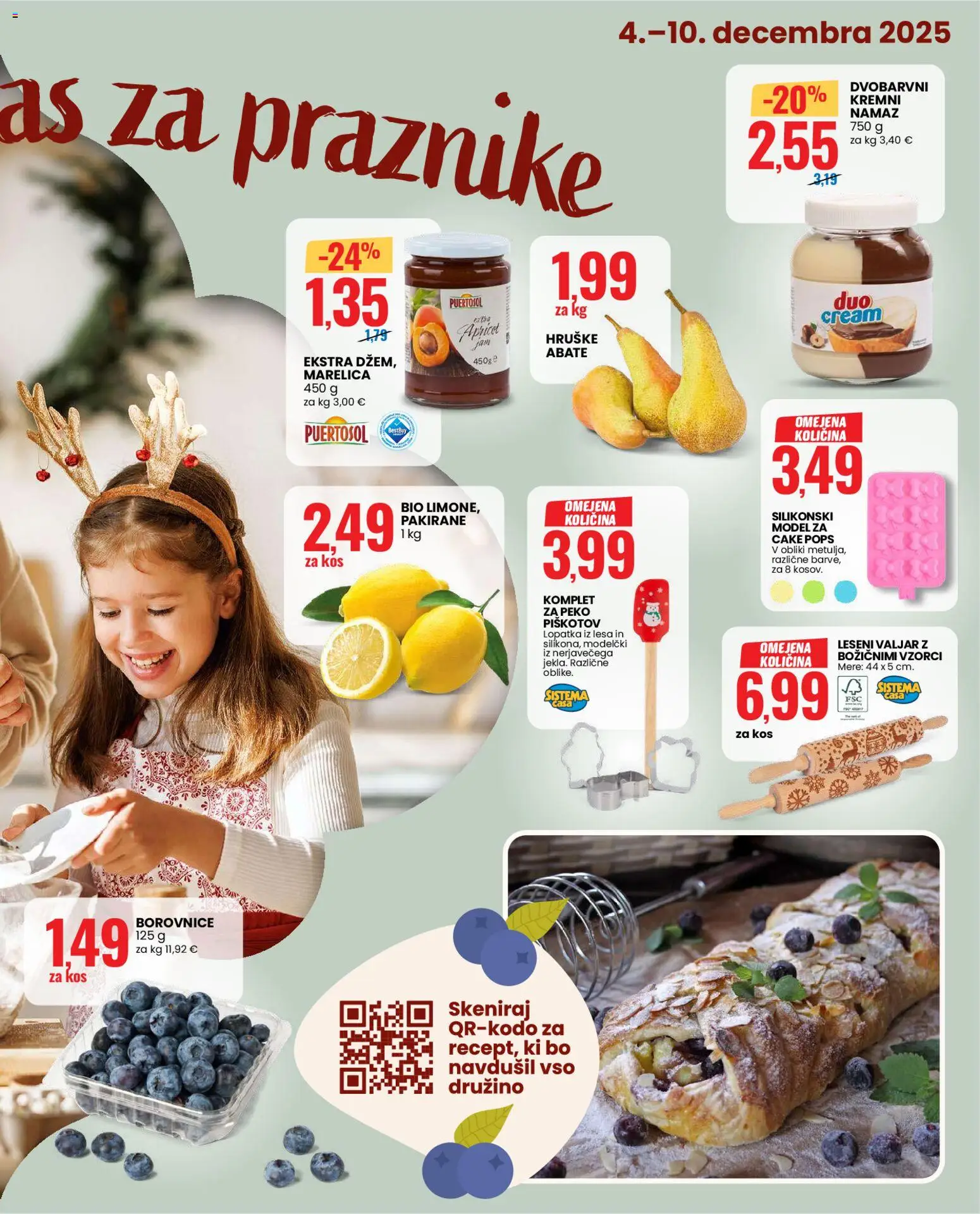 Novi Eurospin katalog ponudbe – veljaven od 04.12.2025 | Stran: 11 | Izdelki: Namaz, Kos, Borovnice, Hruške