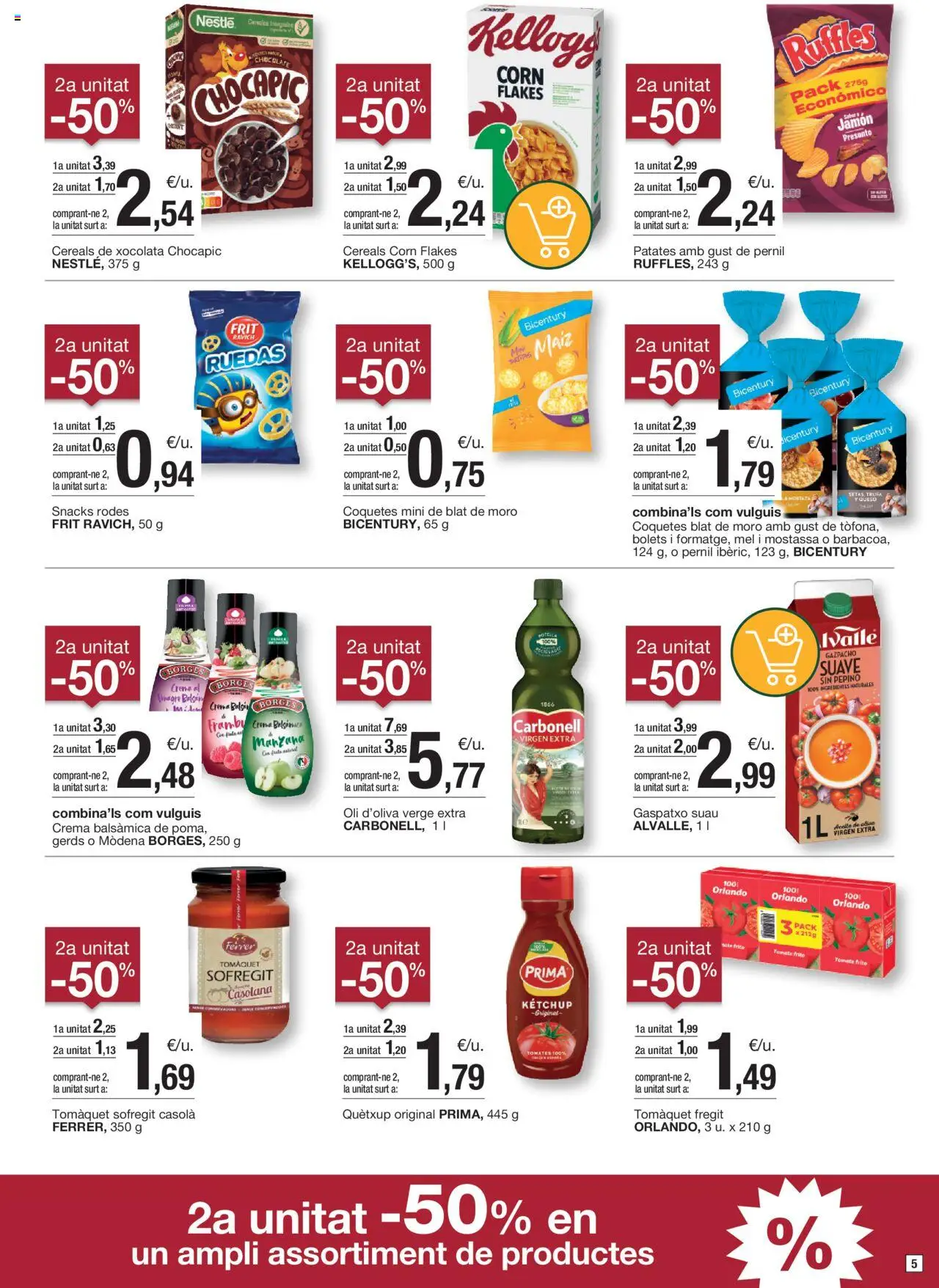 Bonpreu folleto │ válido desde el 01.07.2025 | Página: 5 | Productos: Κρεμάστρα, Cereales, Manzana, Crema