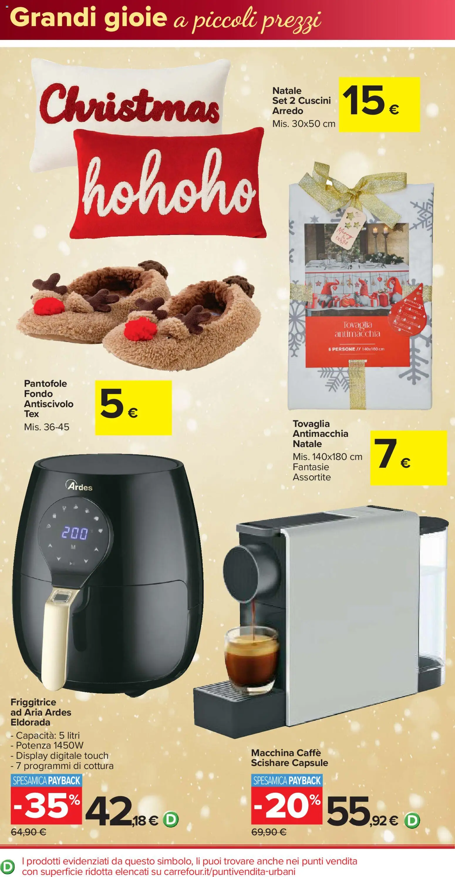 Volantino Carrefour del 16.12.2025 | Pagina: 30 | Prodotti: Caffè, Pantofole, Friggitrice, Tovaglia