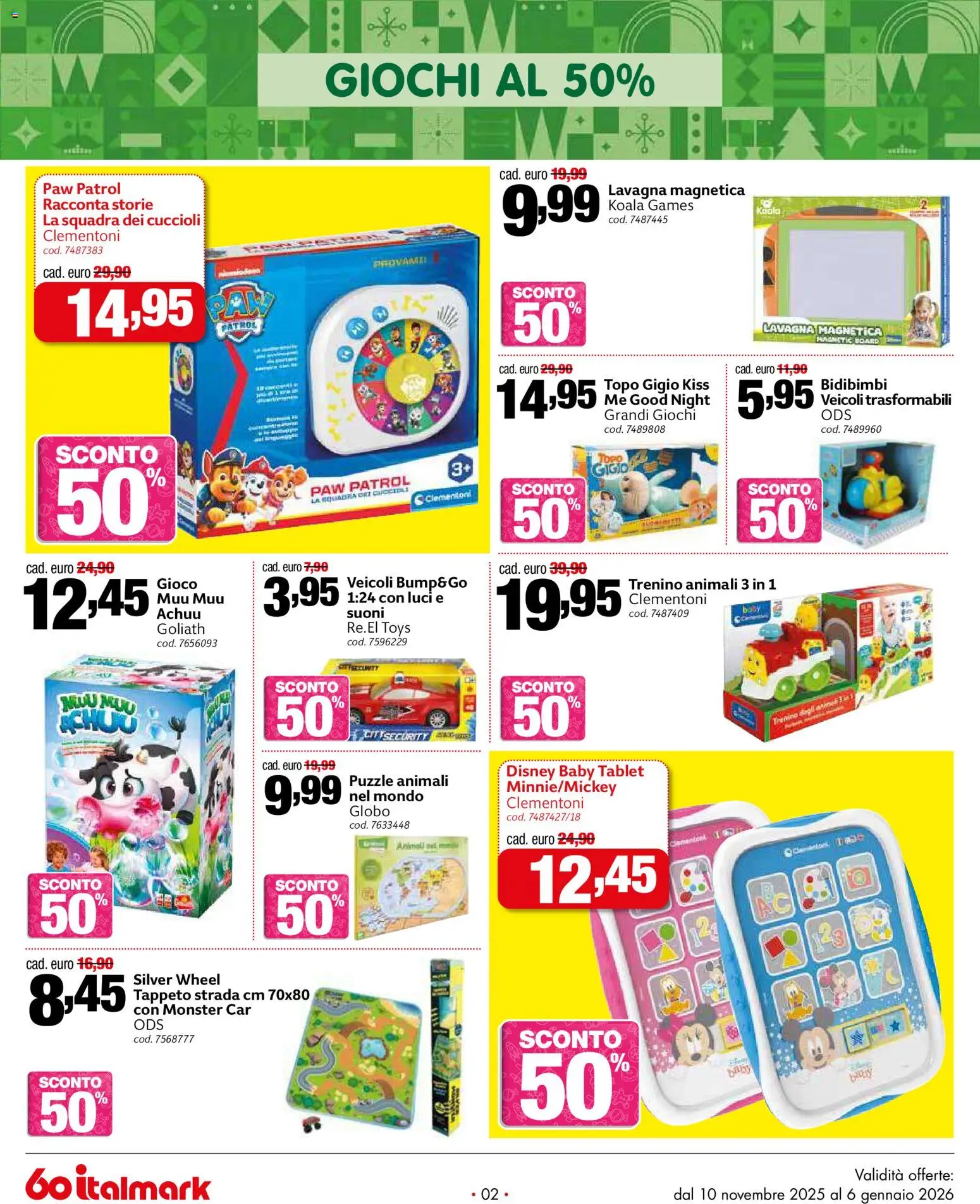 Volantino Italmark del 10.11.2025 | Pagina: 2 | Prodotti: Tablet, Gioco, Tappeto