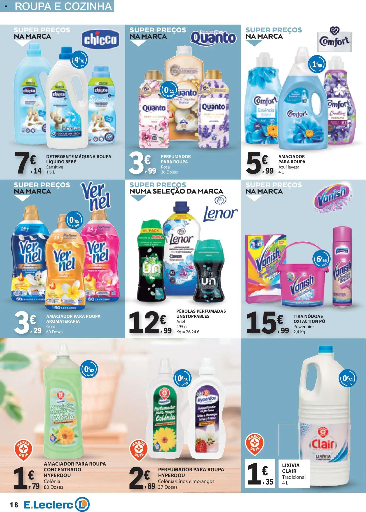 E.Leclerc Têxtil Lar e Limpeza │ válido de 30.12.2025 | Página: 18 | Produtos: Pó, Detergente, Morangos