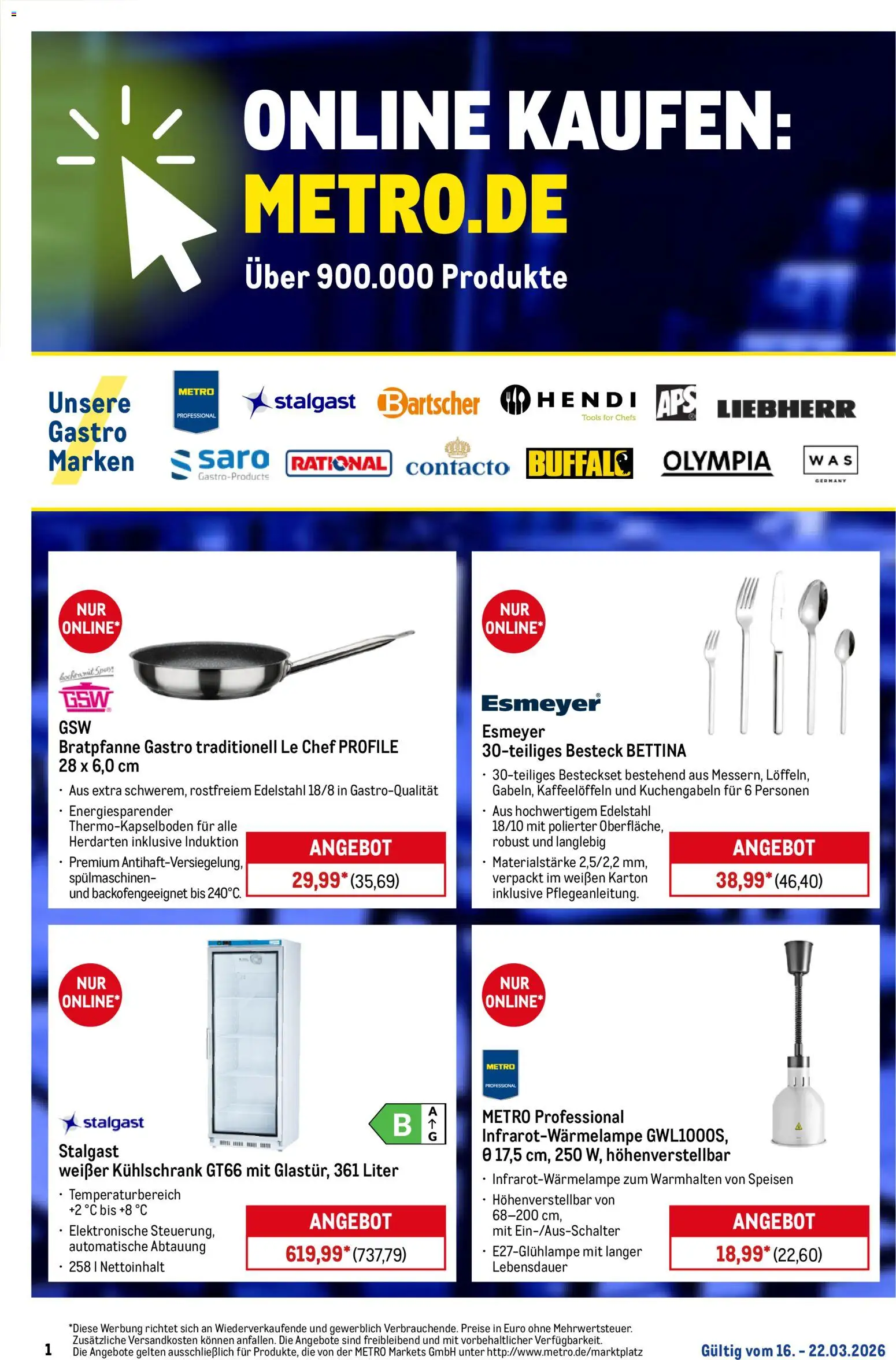 Metro Online: Wochen-Angebote – gültig ab 16.03.2026 | Seite: 1 | Produkte: Liebherr, Kühlschrank