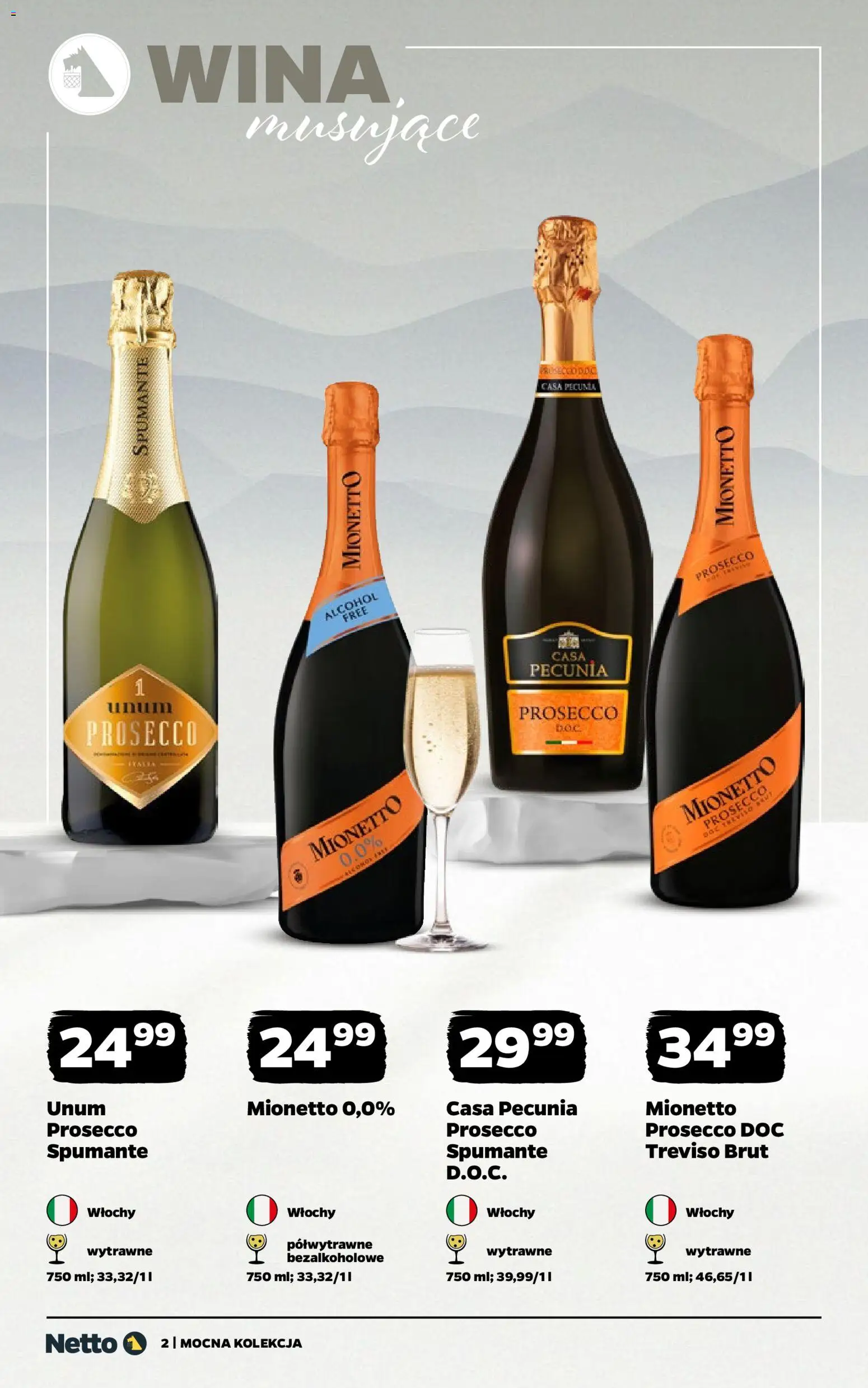 Netto gazetka - Wina od 02.02.2026 | Strona: 2 | Produkty: Mionetto prosecco, Prosecco