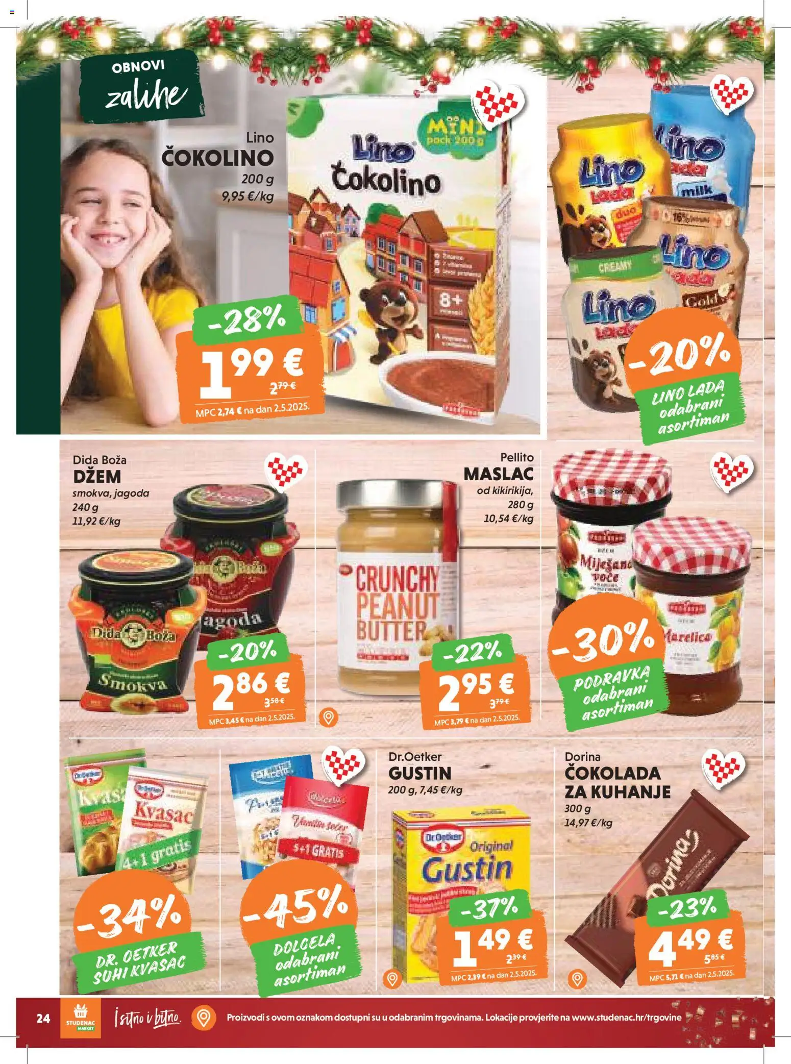 Studenac katalog | vrijedi od 26.12.2025 | Stranica: 24 | Proizvodi: Dorina, Maslac, Voće, Kvasac