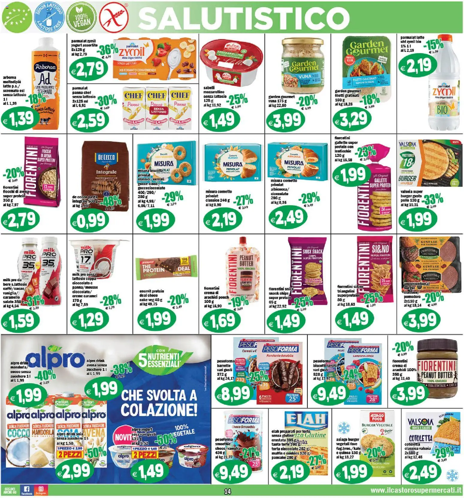 Volantino Il Castoro del 13.02.2026 | Pagina: 14 | Prodotti: Biscotti, Zucchero, Gallette, Muffin