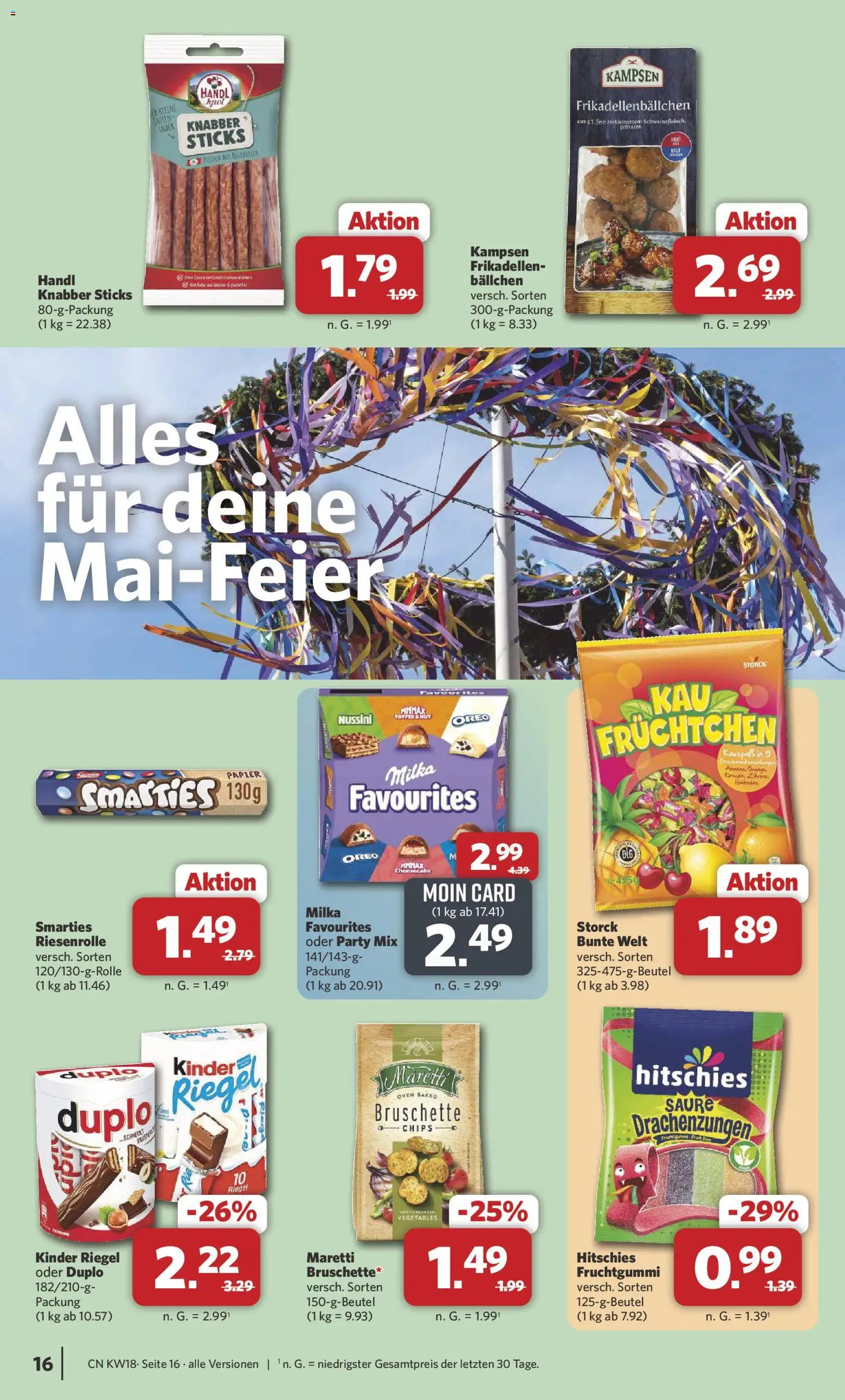 Combi Prospekt 	 – gültig ab 27.04.2026 | Seite: 16 | Produkte: Smarties, Milka, Kinder riegel, Chips