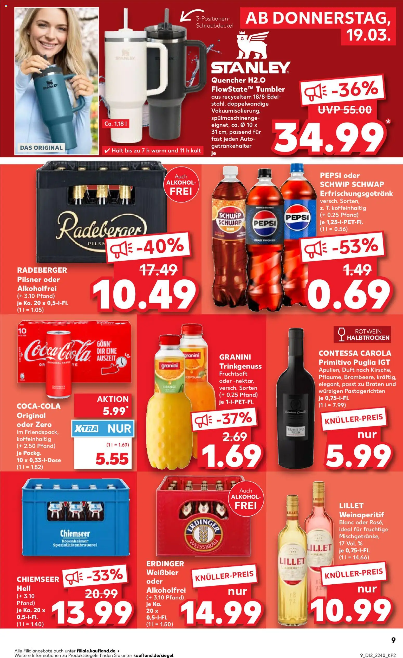 Kaufland Prospekt Speyer	 – gültig ab 19.03.2026 | Seite: 9 | Produkte: Weißbier, Rotwein, Schwip schwap, Pepsi