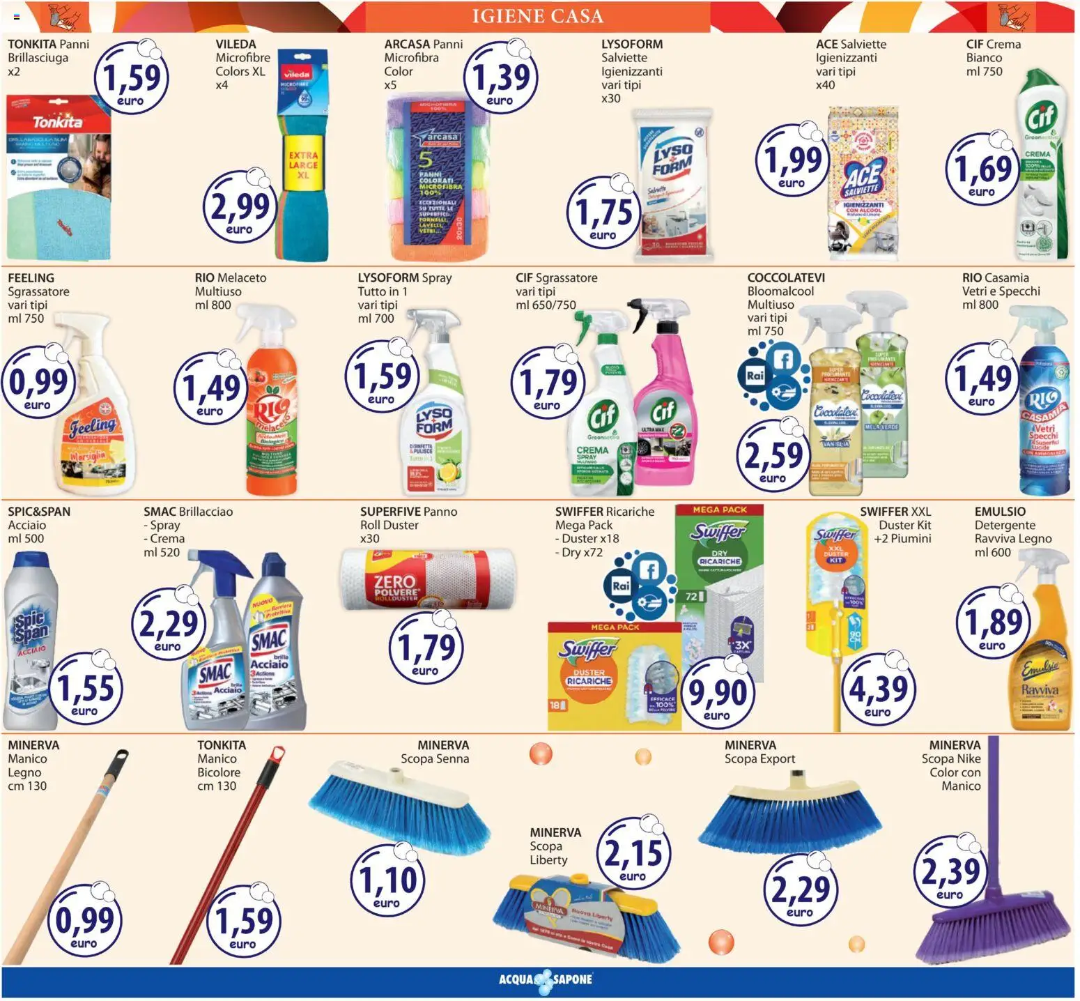 Volantino Acqua e Sapone del 12.03.2026 | Pagina: 15 | Prodotti: Crema, Sapone, Detergente, Scopa