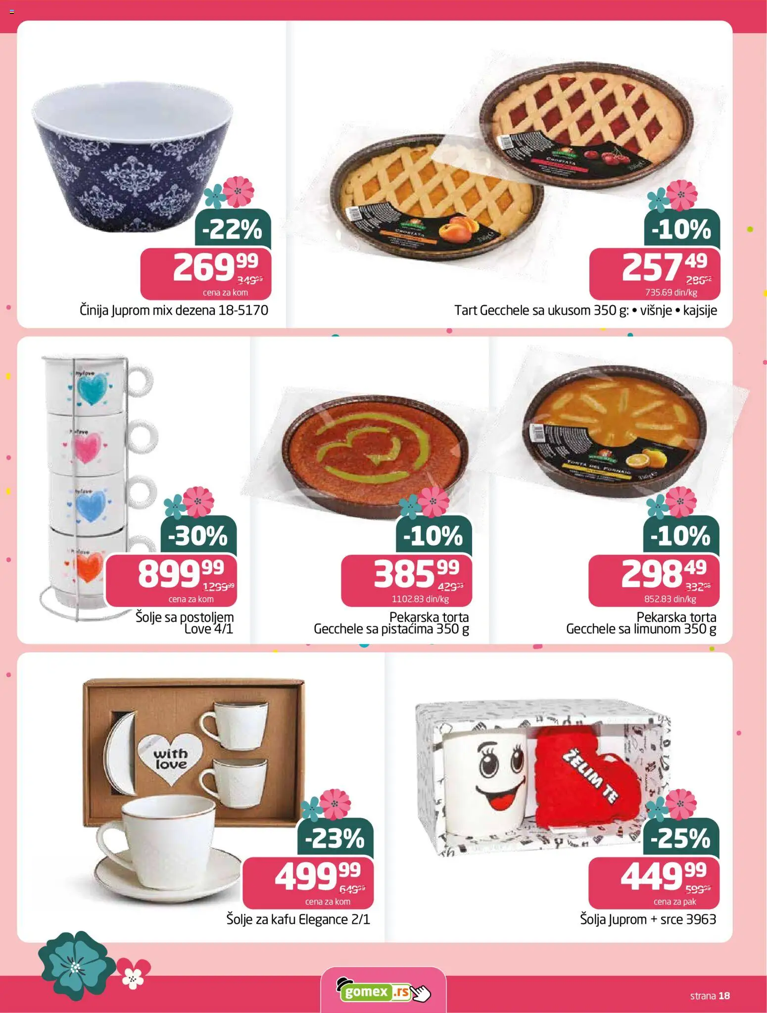Gomex katalog - važi od 04.03.2026 | Strana: 18 | Proizvode: Šolja, Torta