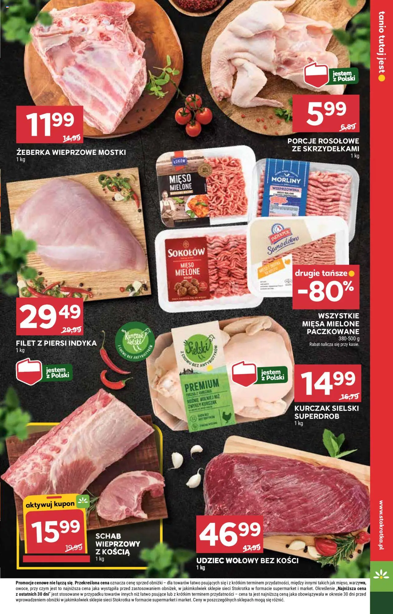 Stokrotka Gazetka od 09.10.2025 | Strona: 11 | Produkty: Kurczak, Schab, Mięso mielone, Wieprzowina