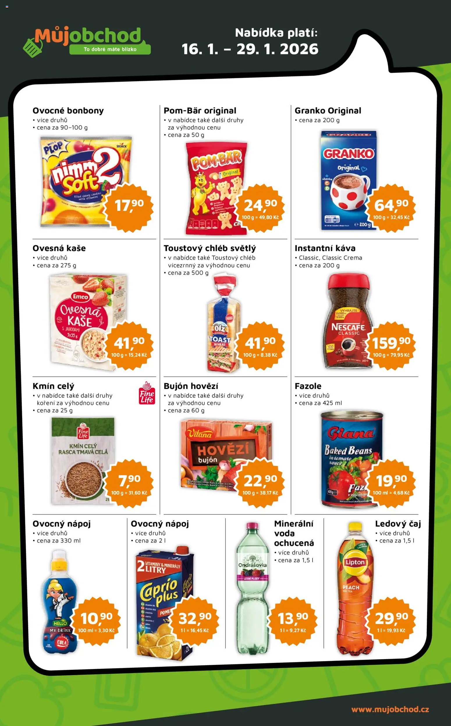 Můj obchod leták - Brand od 16.01.2026 | Strana: 3 | Produkty: Hovězí, Ondrášovka, Bonbóny, Cola