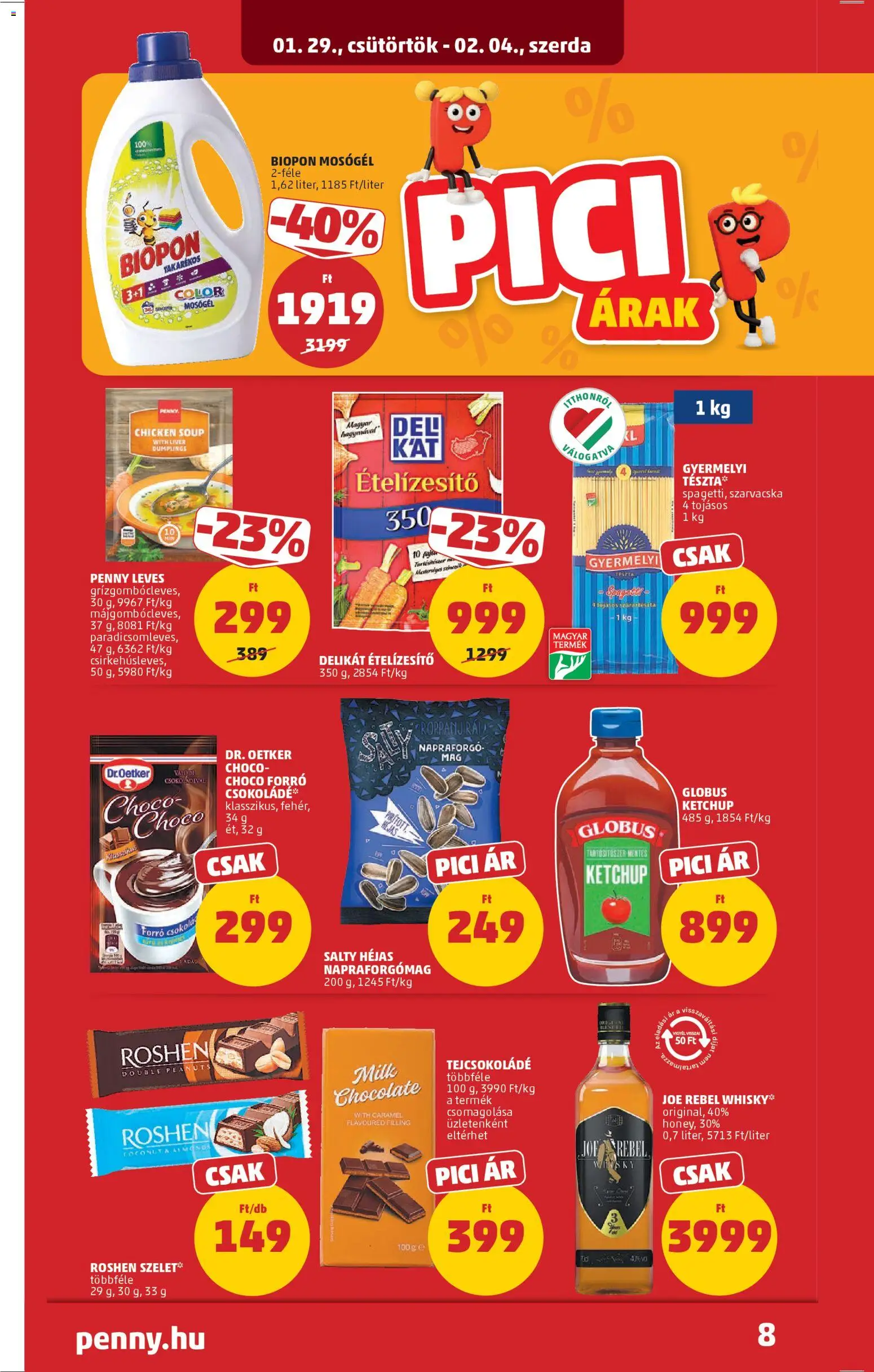 PENNY akciós ujság - amely érvényes a következő dátumtól: 29.01.2026 | Oldal: 12 | Termékek: Napraforgómag, Tejcsokoládé, Whisky, Ételízesítő
