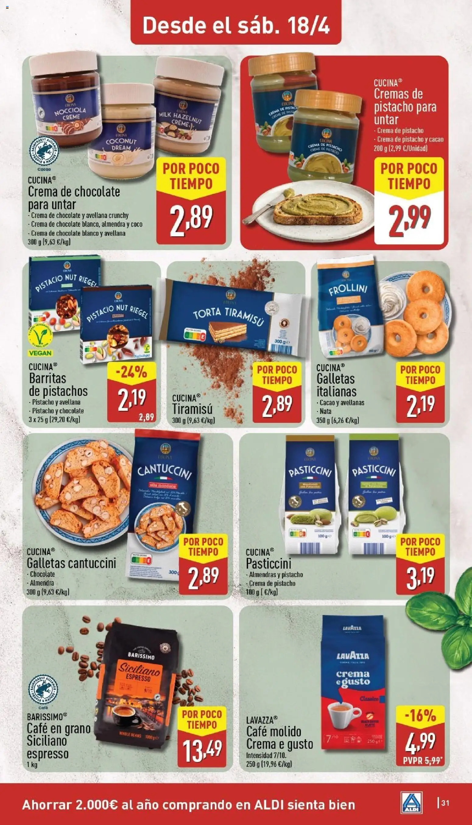 Aldi folleto Canarias │ válido desde el 13.04.2026 | Página: 31 | Productos: Café, Café molido, Galletas, Φρυγανιές σικάλεως