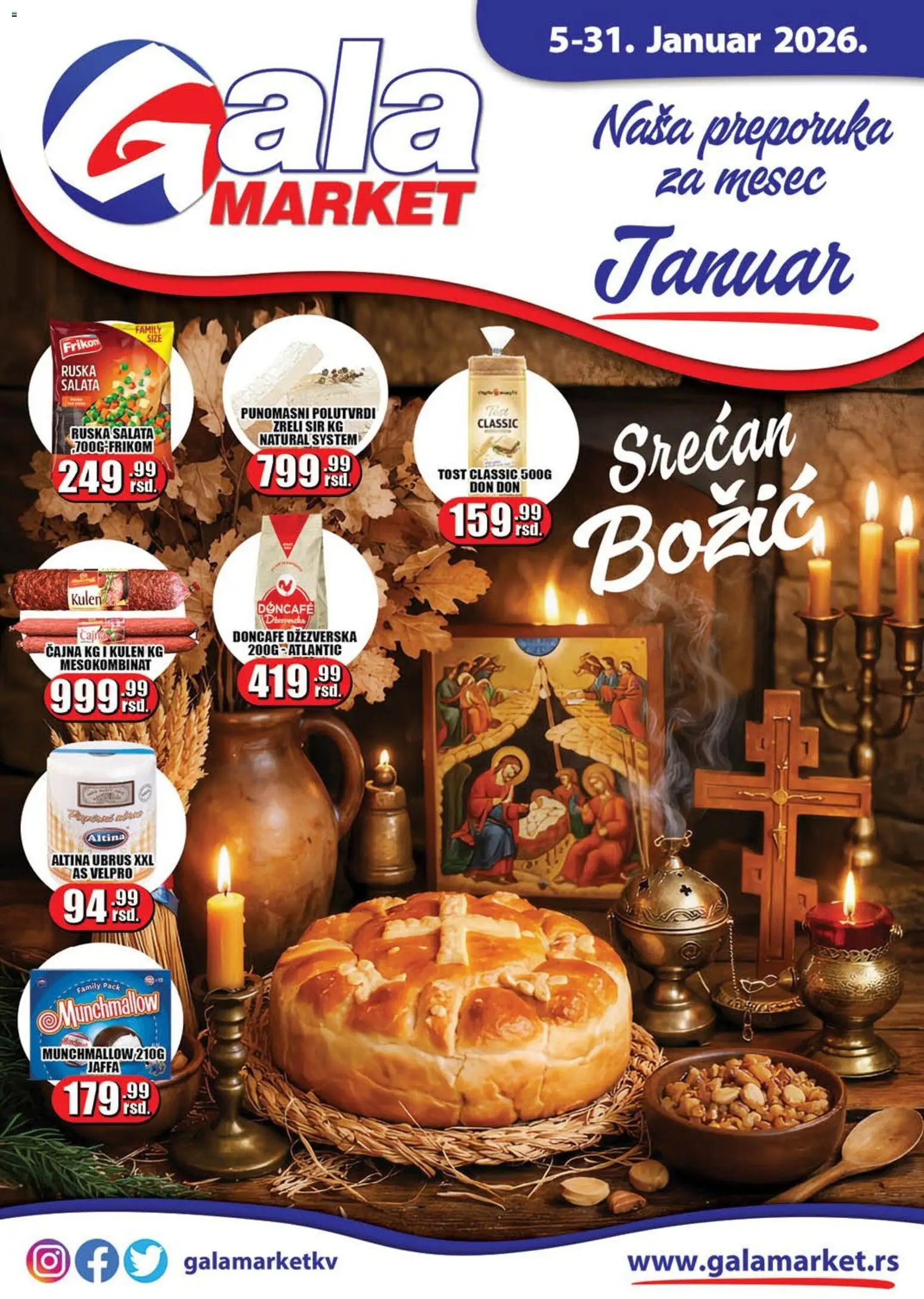 Gala MARKET katalog - važi od 05.01.2026 | Strana: 1 | Proizvode: Ruska salata, Salata, Doncafe, Ubrus