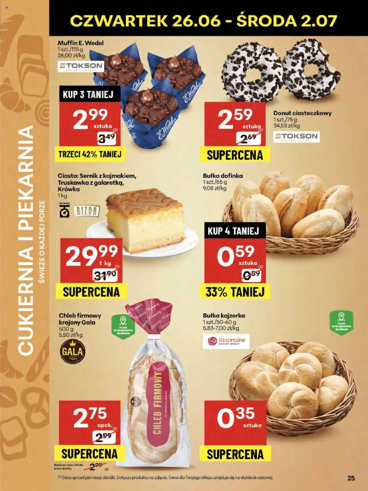 Delikatesy Centrum Gazetka - Sklepy Własne od 26.06.2025 | Strona: 25 | Produkty: Krowka, Piekarnia, Bułka, Donut