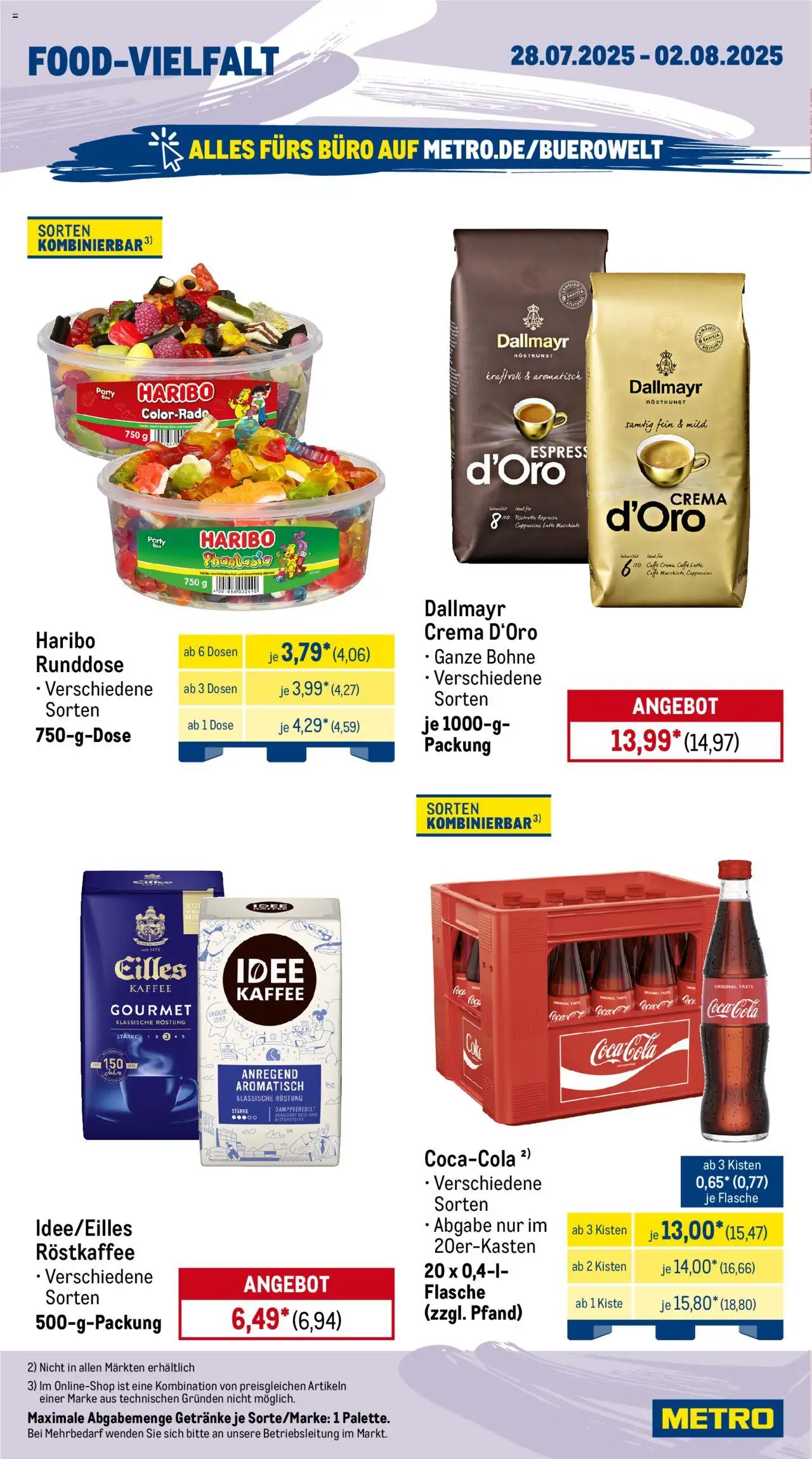 Metro Prospekt 	 - gültig ab dem 28.07.2025 | Seite: 14 | Produkte: Coca cola, Haribo, Cola, Dallmayr