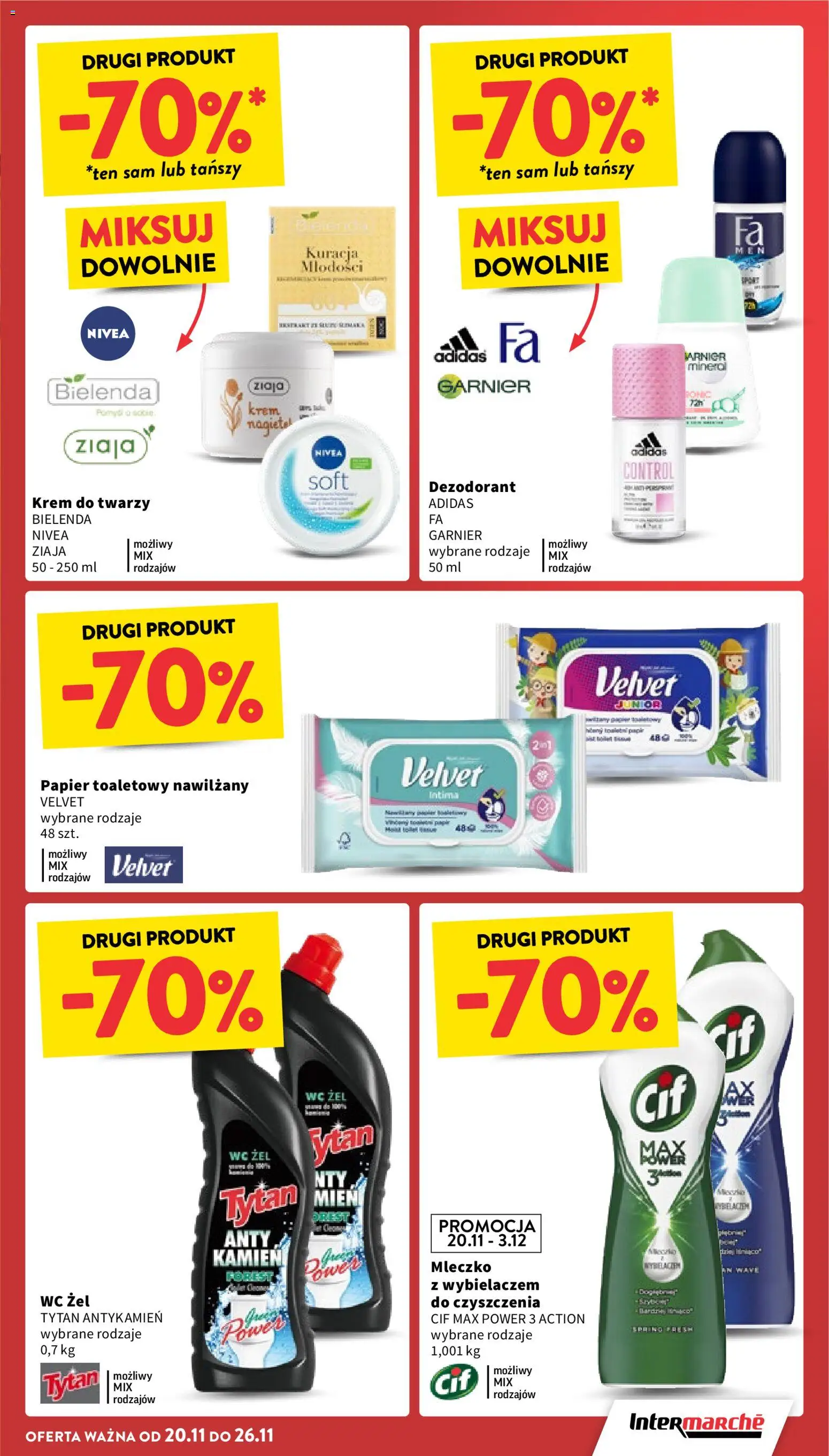 Intermarche Gazetka od 20.11.2025 | Strona: 7 | Produkty: Papier toaletowy, Krem, Dezodorant, Krem do twarzy