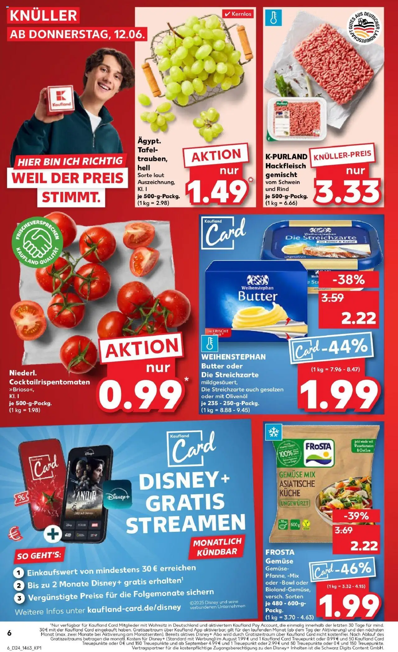 Kaufland prospekt Dingolfing	 - gültig ab dem 11.06.2025 | Seite: 6 | Produkte: Butter, Küche, Weihenstephan butter, Frosta