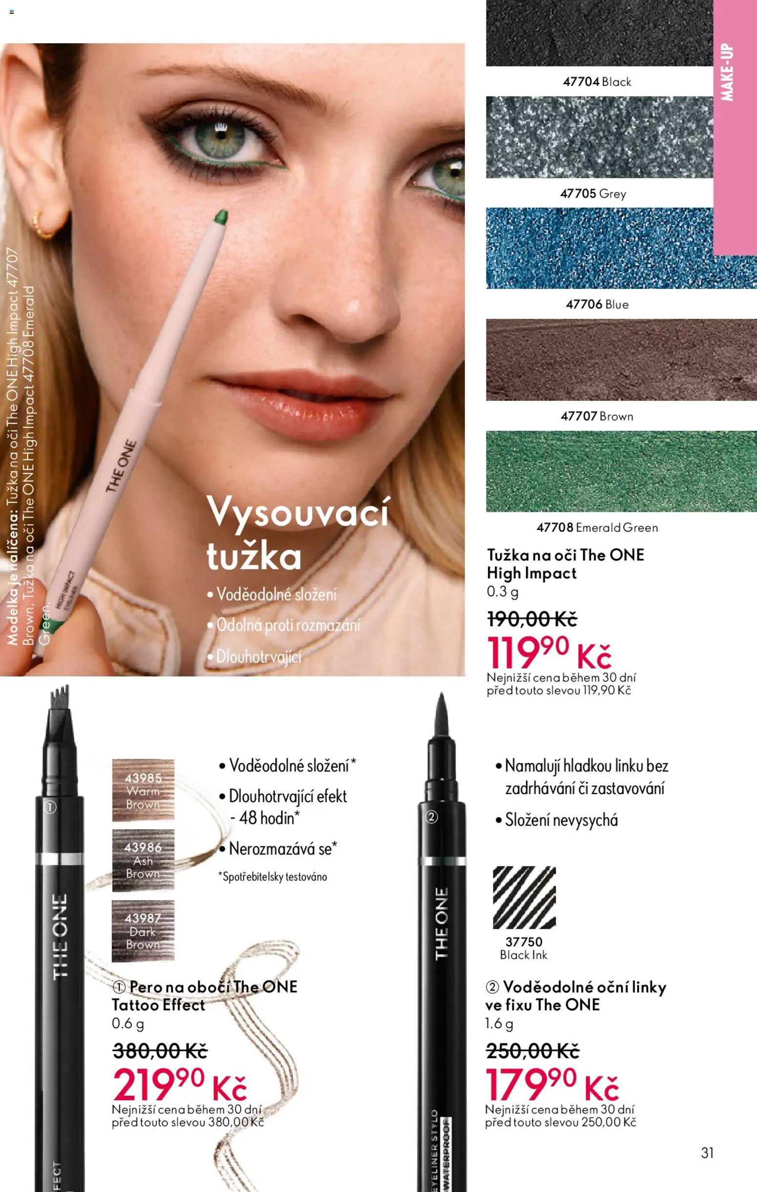 Oriflame katalog č.15/2025 od 22.10.2025 | Strana: 31 | Produkty: Pero, Makeup, Tužka, Tužka na oči