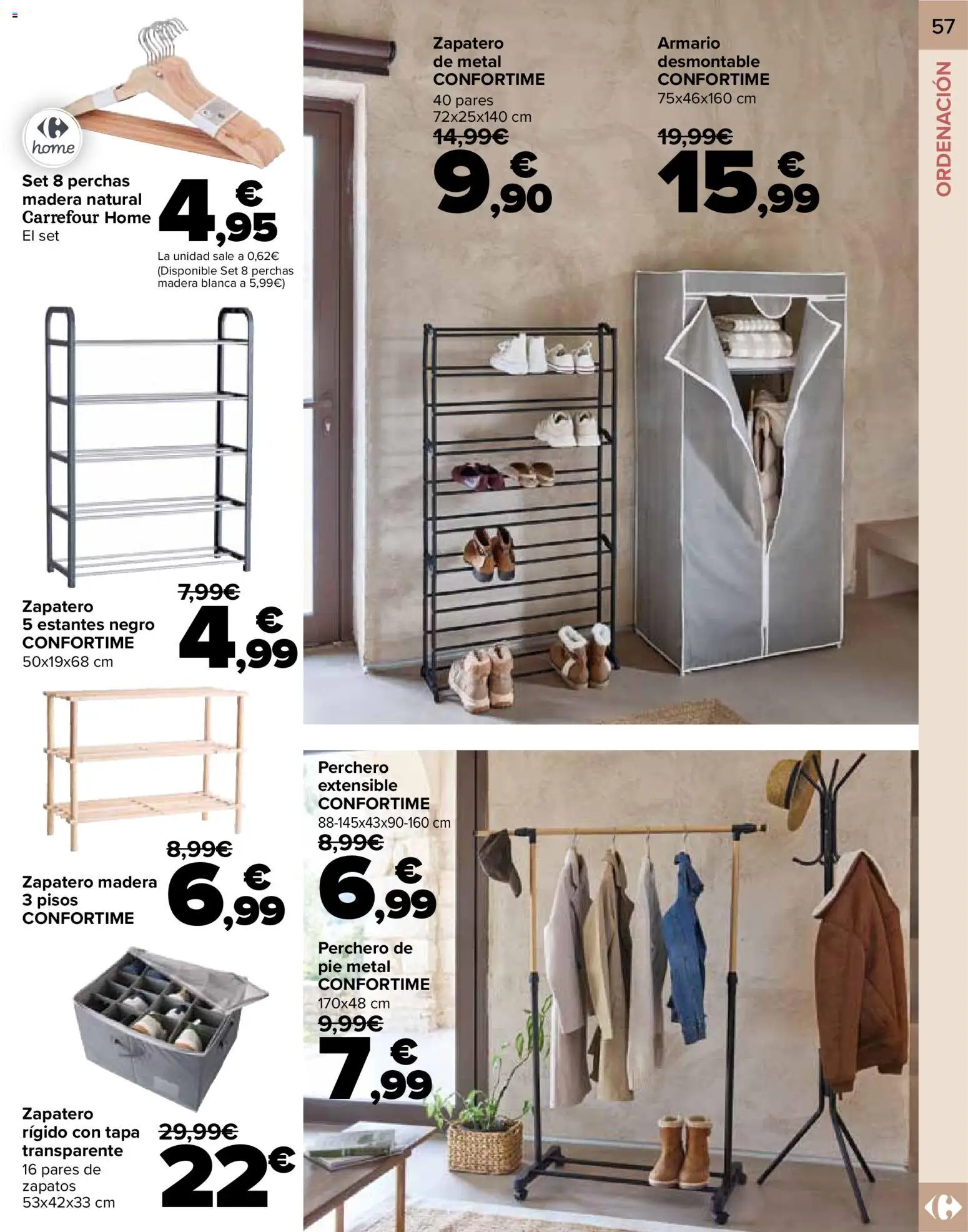 Carrefour folleto │ válido desde el 09.01.2026 | Página: 57 | Productos: Perchero, Zapatero, Armario