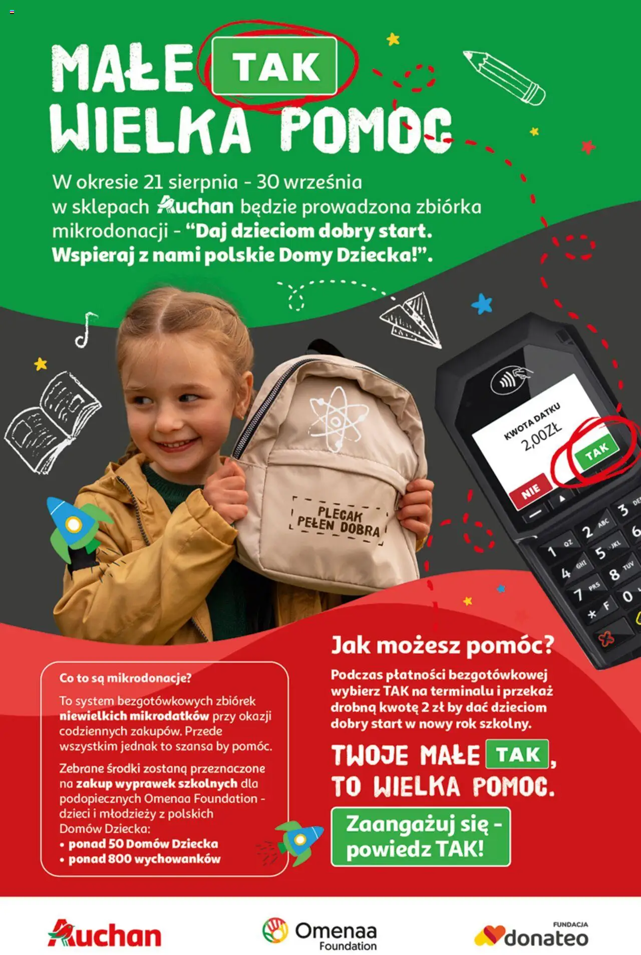 Auchan Gazetka - Odlotowe ceny na start szkoły Hipermarket od 21.08.2025 | Strona: 44 | Produkty: Plecak