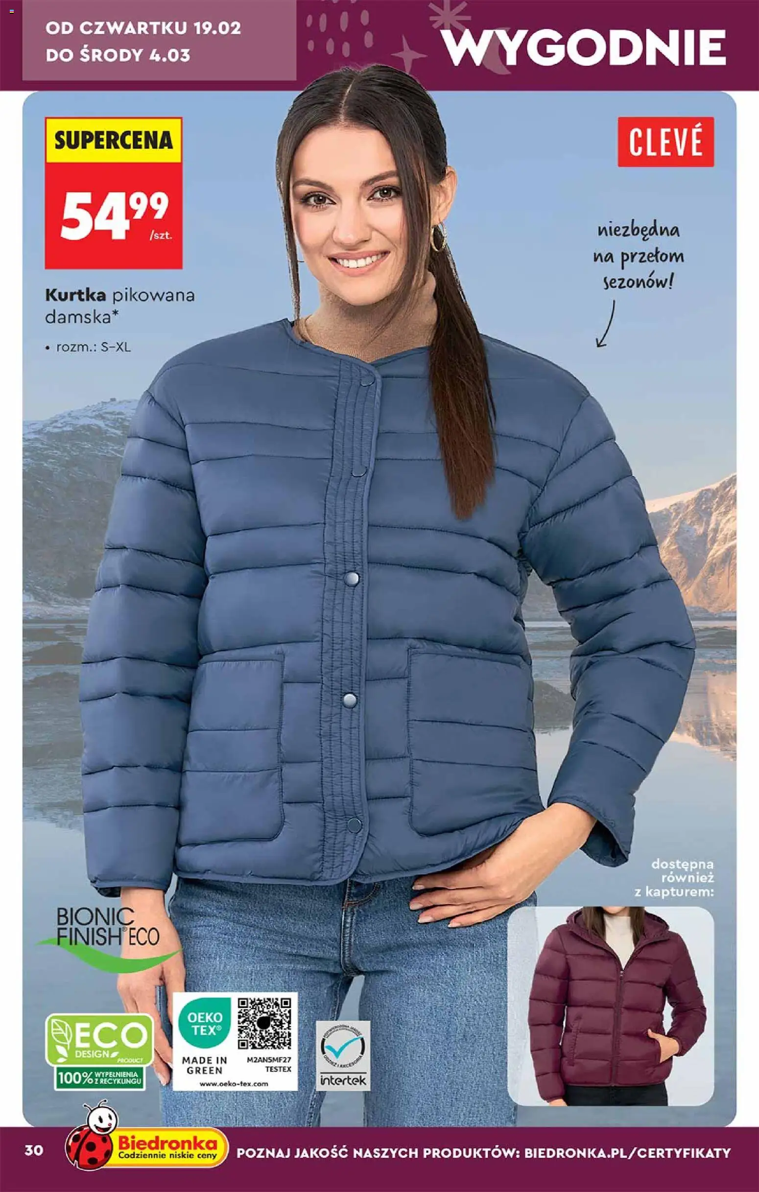 Biedronka gazetka - Hity i inspiracje od 14.02.2026 | Strona: 30 | Produkty: Kurtka