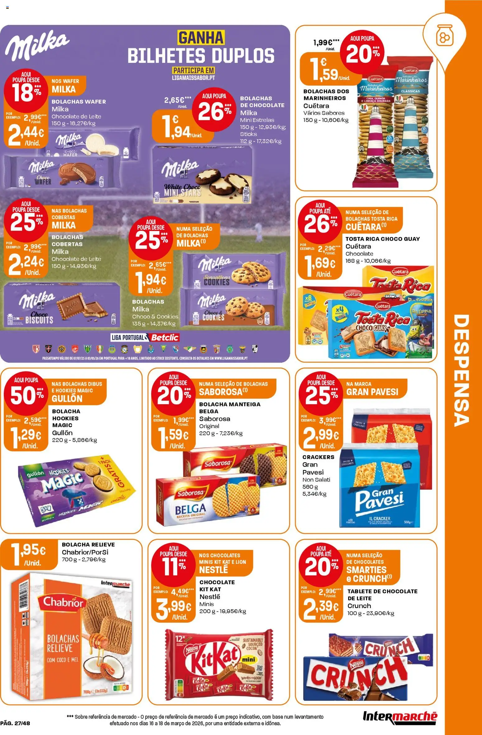 Intermarché folheto │ válido de 23.04.2026 | Página: 27 | Produtos: Dourada, Bolachas, Quinoa, Leite