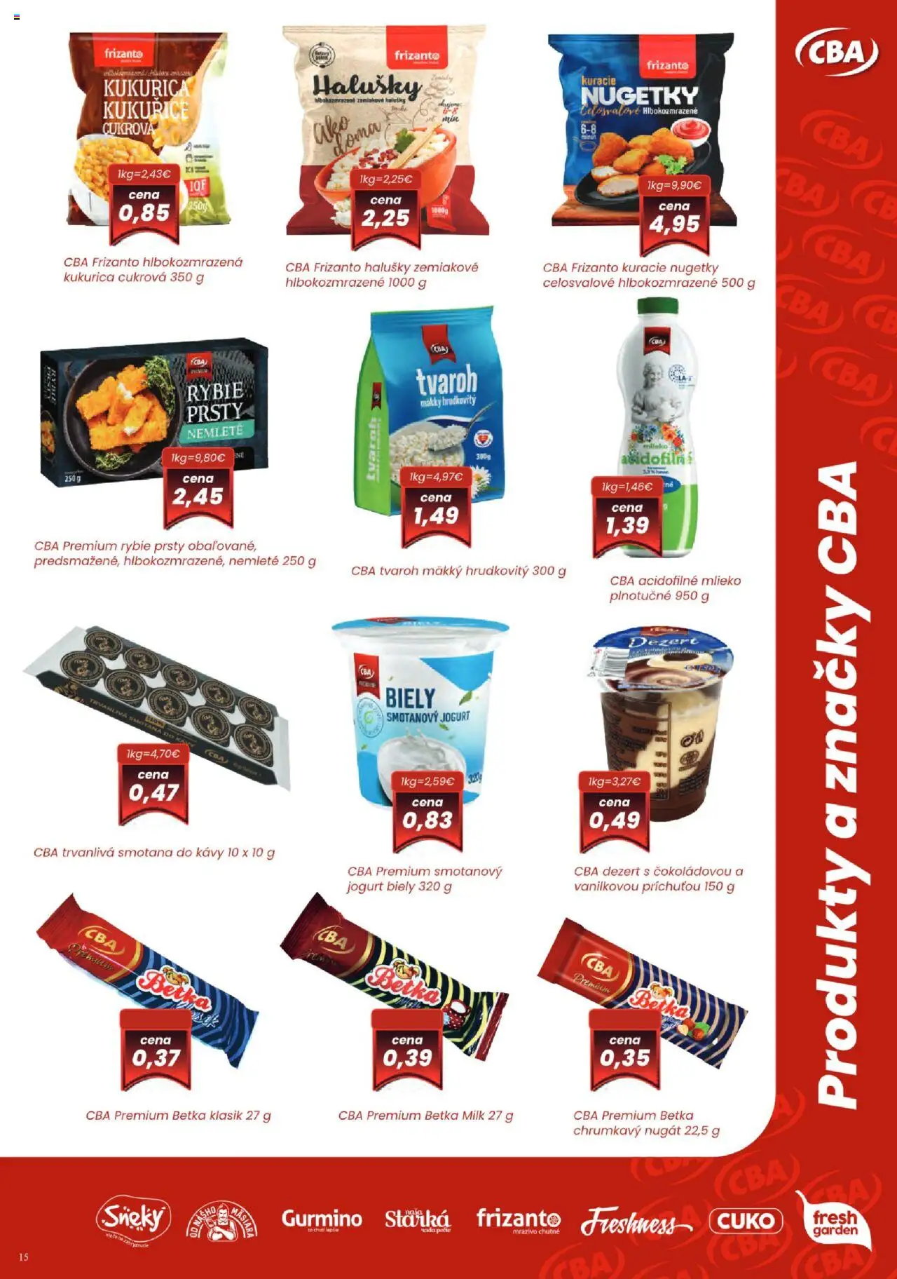 Nové Sintra akcie – leták je platný od 02.10.2025 | Strana: 15 | Produkty: Jogurt, Smotana, Tvaroh, Kukurica