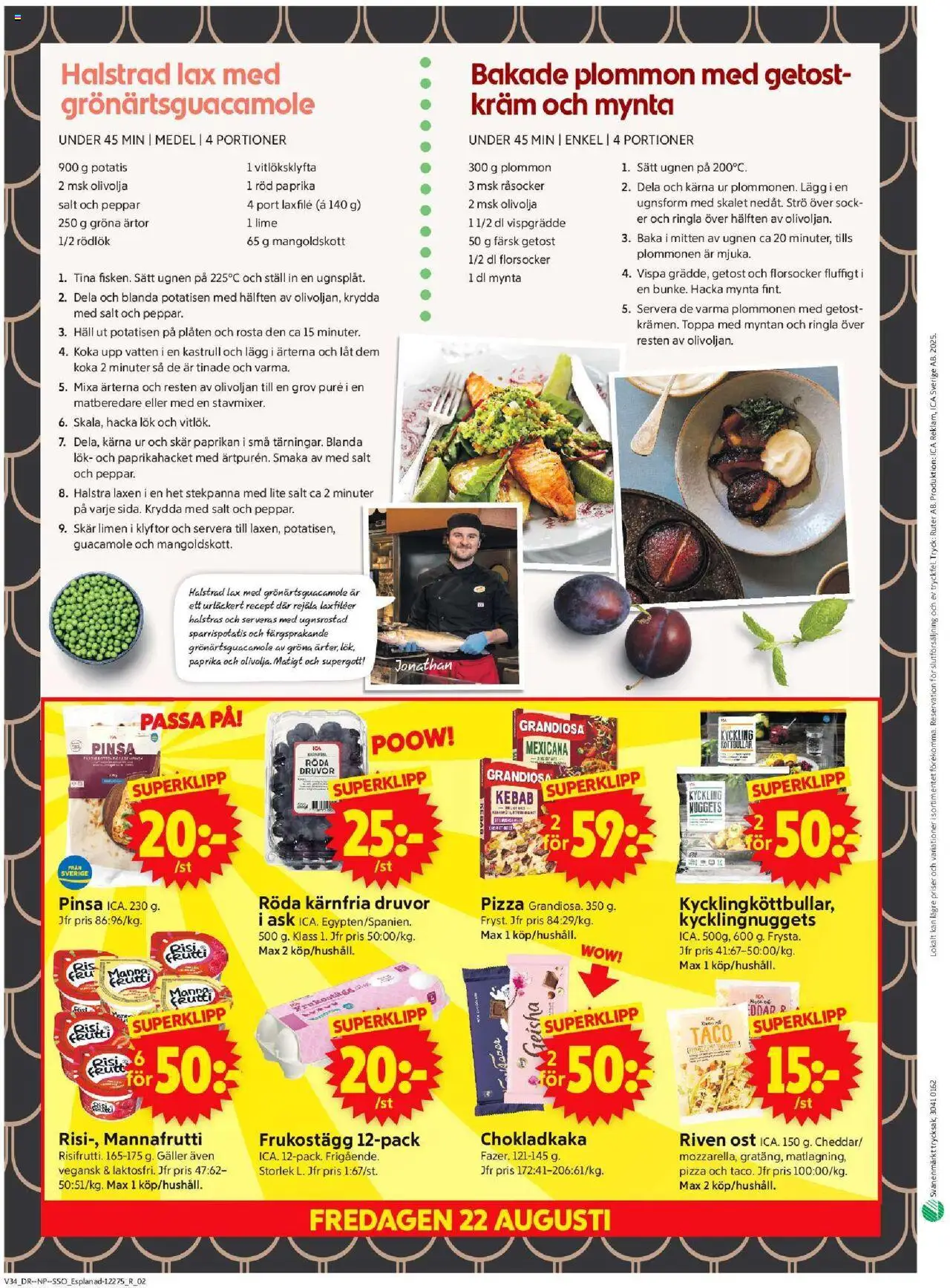 ICA Supermarket reklamblad aktuell från 18.08.2025 | Sida: 10 | Produkter: Galler, Olivolja, Häll, Stekpanna