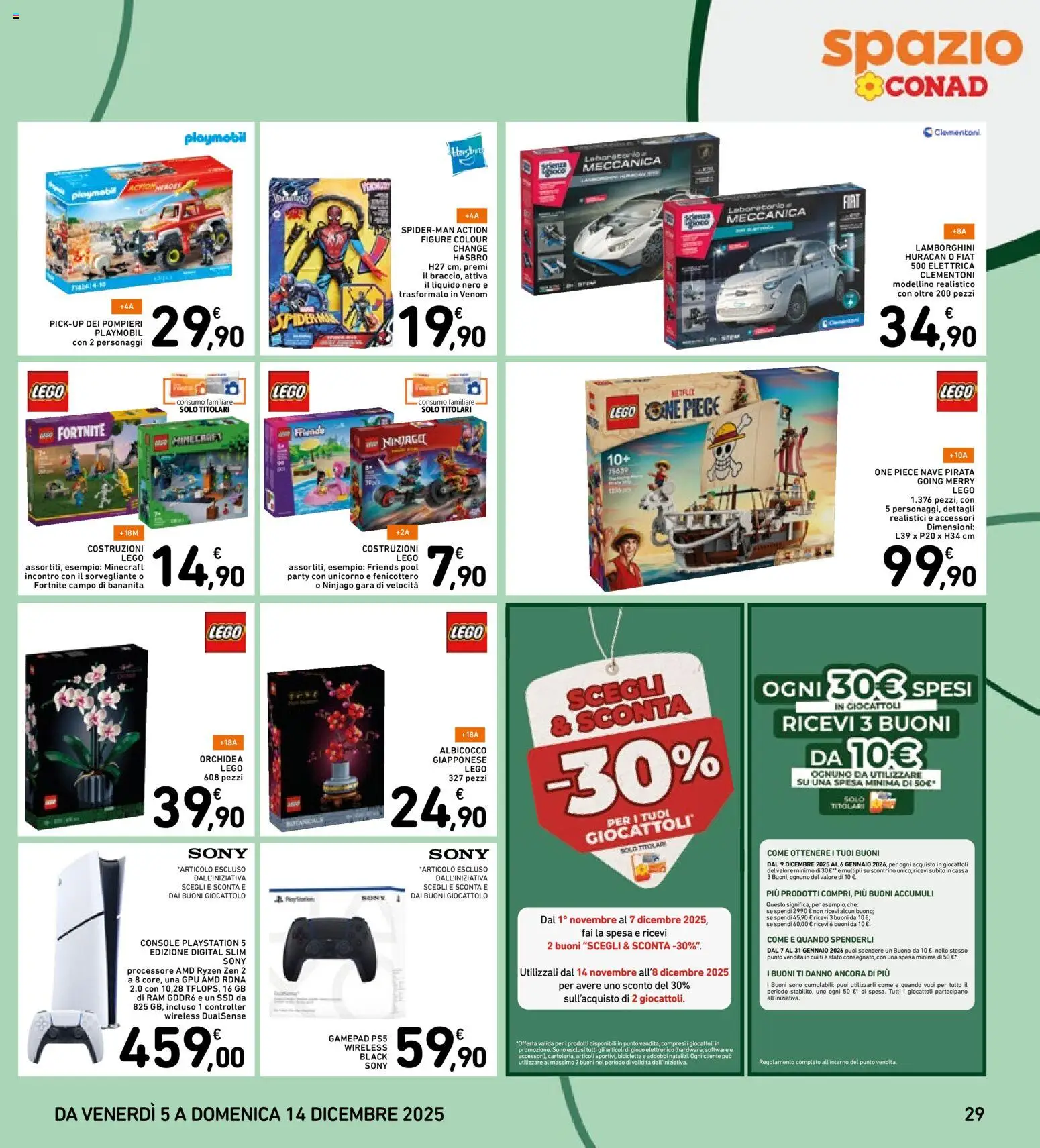 Volantino Spazio Conad del 05.12.2025 | Pagina: 29 | Prodotti: The, Playstation, Gioco, Orchidea