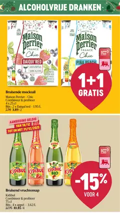 Kidibul appel, Bruisend vruchtensap, Combineer & profiteer 75 cl - Voorbeeld van een folder van Delhaize, geldig van 18.12.2025 | Pagina: 40 | Producten: Fruit, Appel