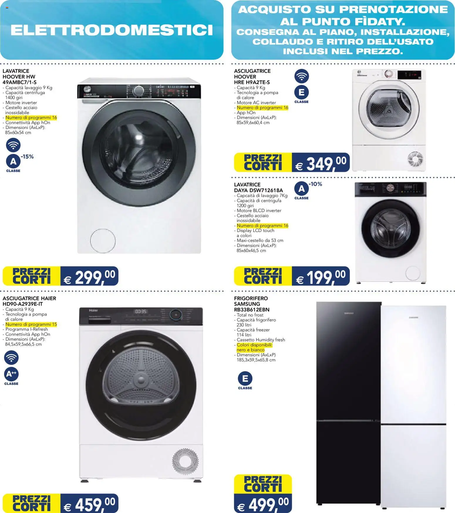 Volantino Esselunga S del 01.12.2025 | Pagina: 14 | Prodotti: Centrifuga, Lavatrice, Asciugatrice, Samsung