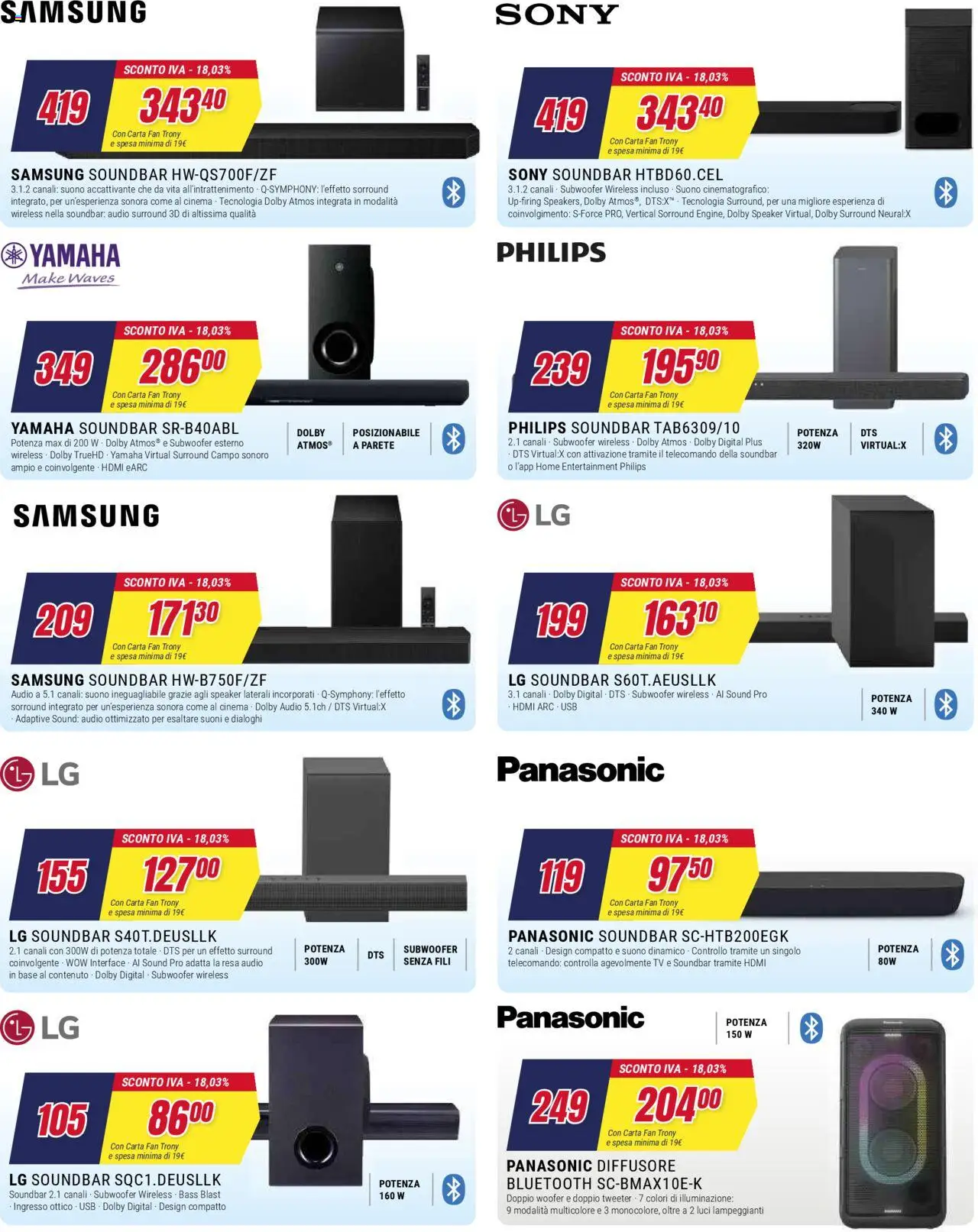 Volantino Trony del 02.10.2025 | Pagina: 7 | Prodotti: TV, Audio, USB, Samsung