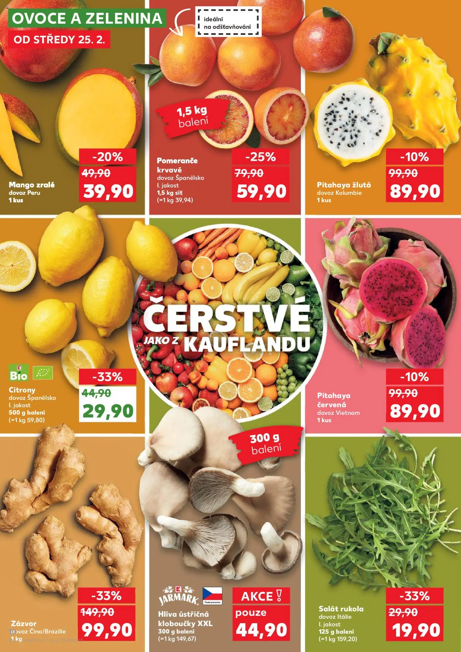 Kaufland leták - Plzeň Bory od 25.02.2026 | Strana: 10 | Produkty: Pomeranče, Rukola, Citróny, Zázvor