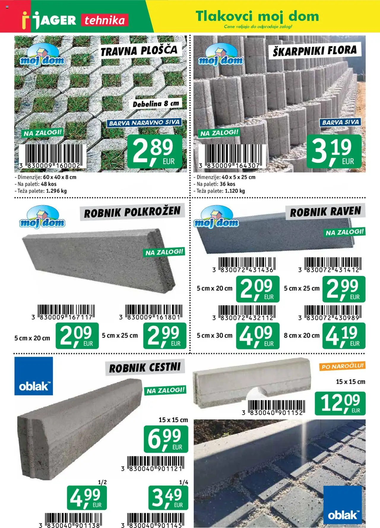 Jager katalog tlakovcev │ velja od 14.04.2025 | Stran: 5 | Izdelki: Teza, Kos, Barva, Robnik