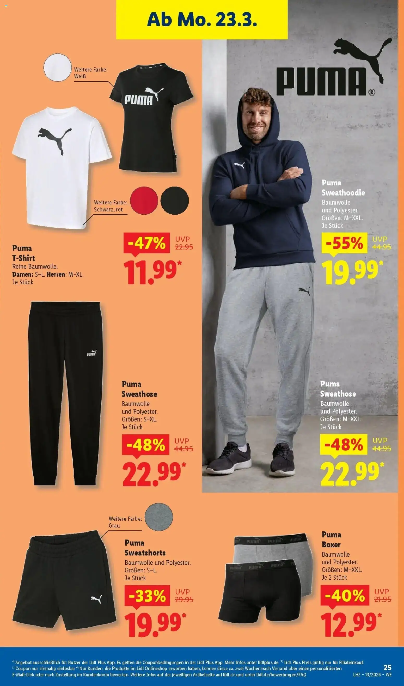 Lidl Prospekt Ehringshausen – gültig ab 23.03.2026 | Seite: 45 | Produkte: Sweathose, Sweatshorts, Boxer