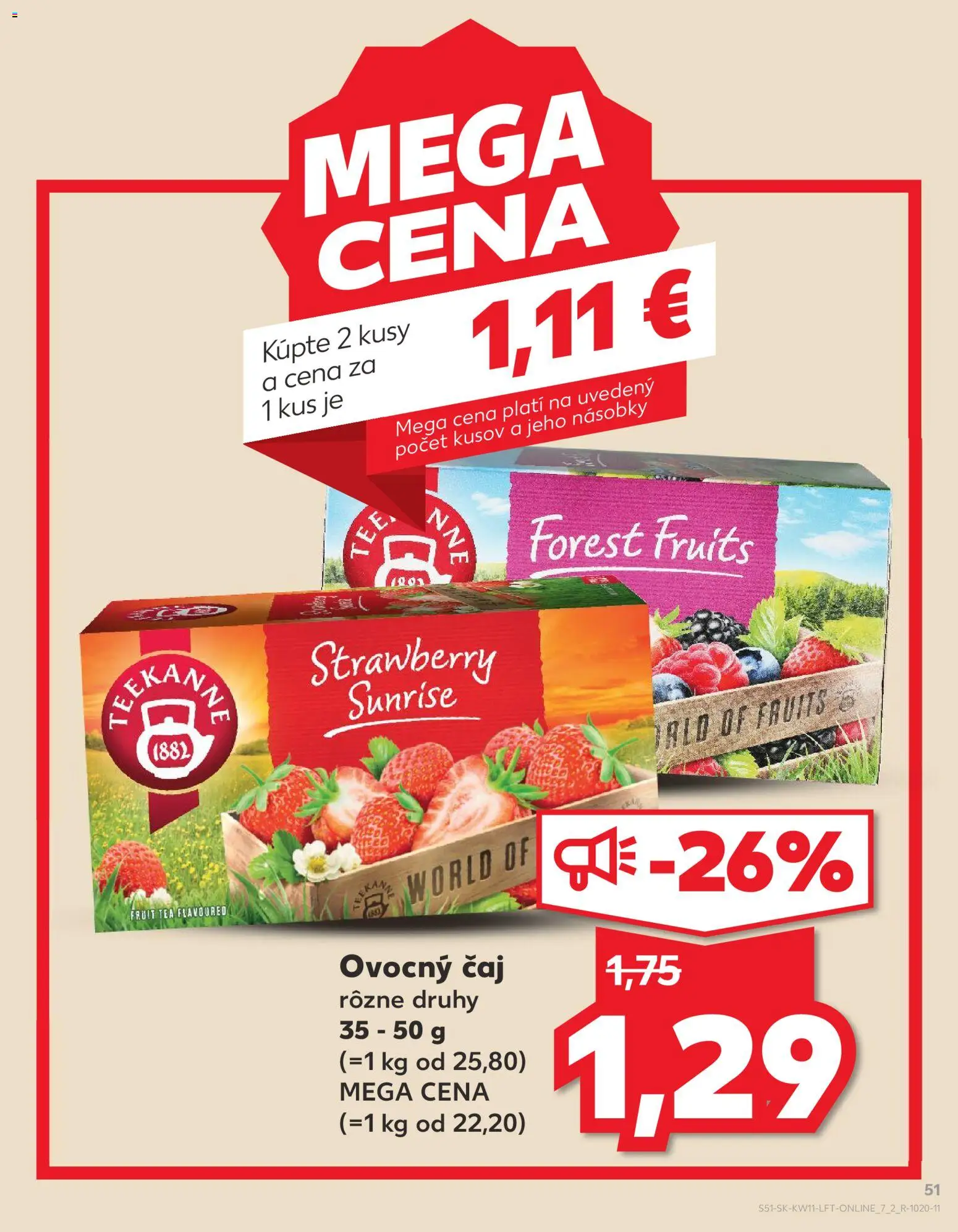 Nové Kaufland akcie – leták je platný od 12.03.2026 | Strana: 51 | Produkty: Čaj, Teekanne