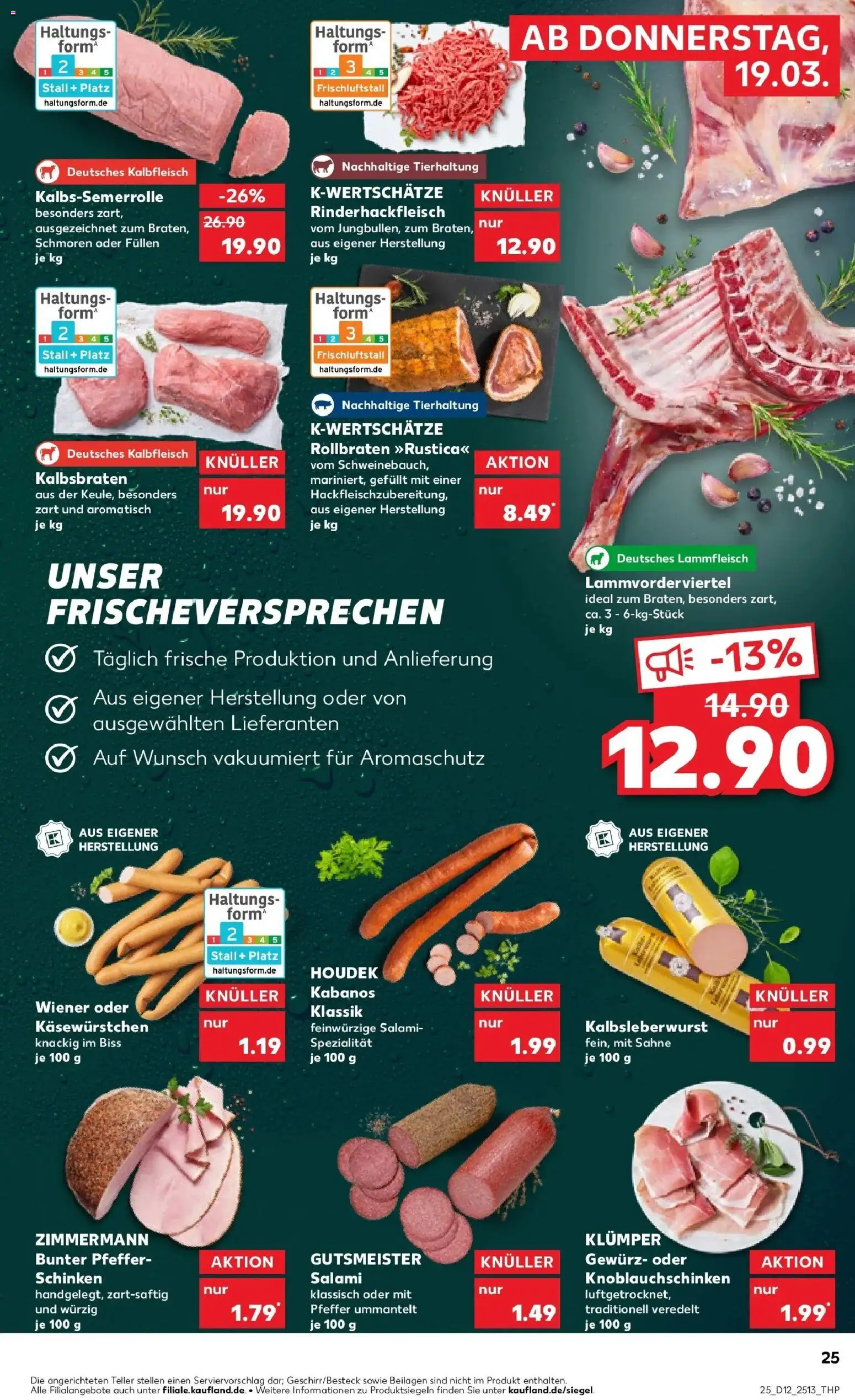 Kaufland Prospekt Bad Saulgau	 – gültig ab 19.03.2026 | Seite: 25 | Produkte: Pfeffer, Salami, Schinken, Sahne
